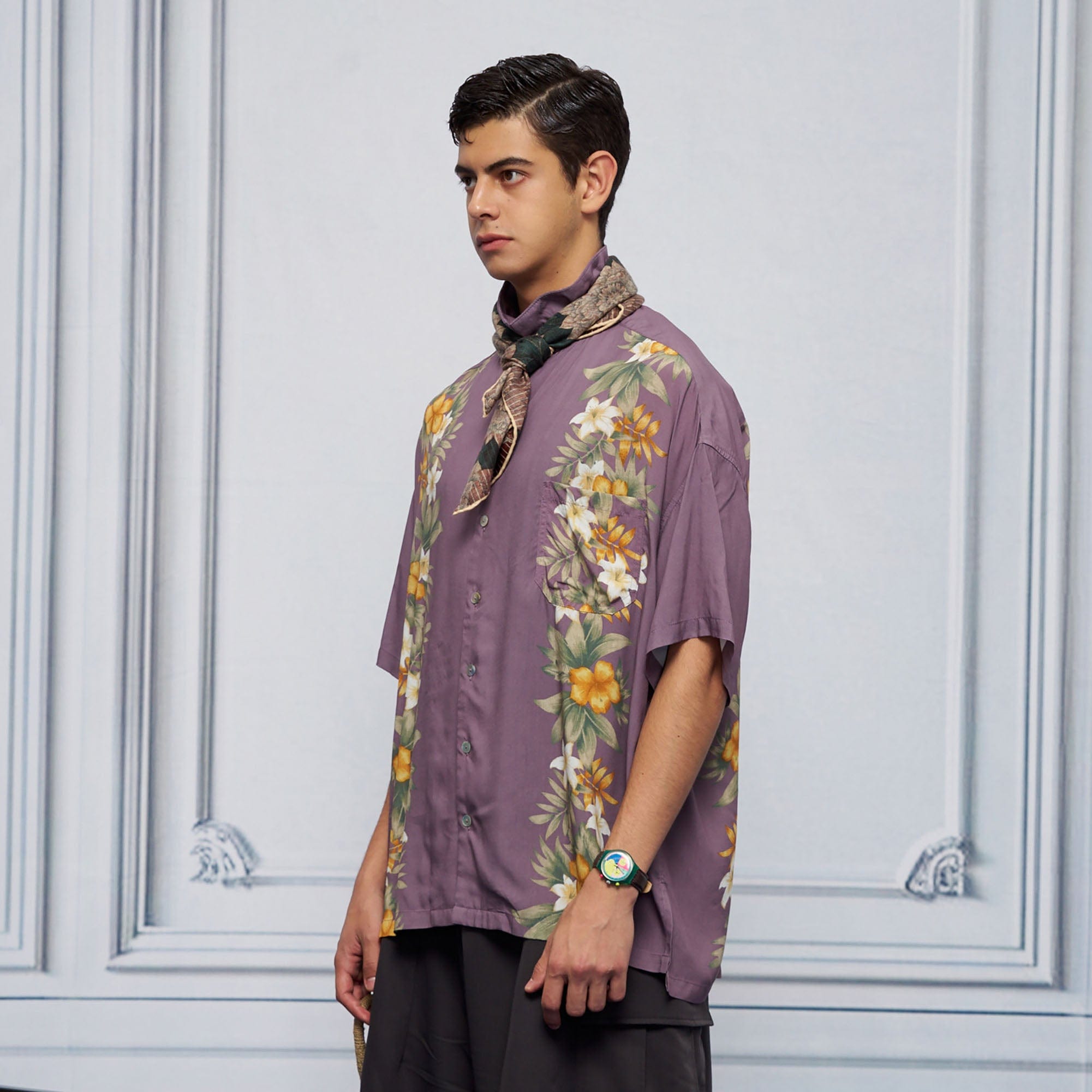 UNLIMITED MOTE Tropical Floral Cuban Hawaii Half Shirt, premium urban and streetwear designers apparel on PROJECTISR.com, UNLIMITED MOTE
