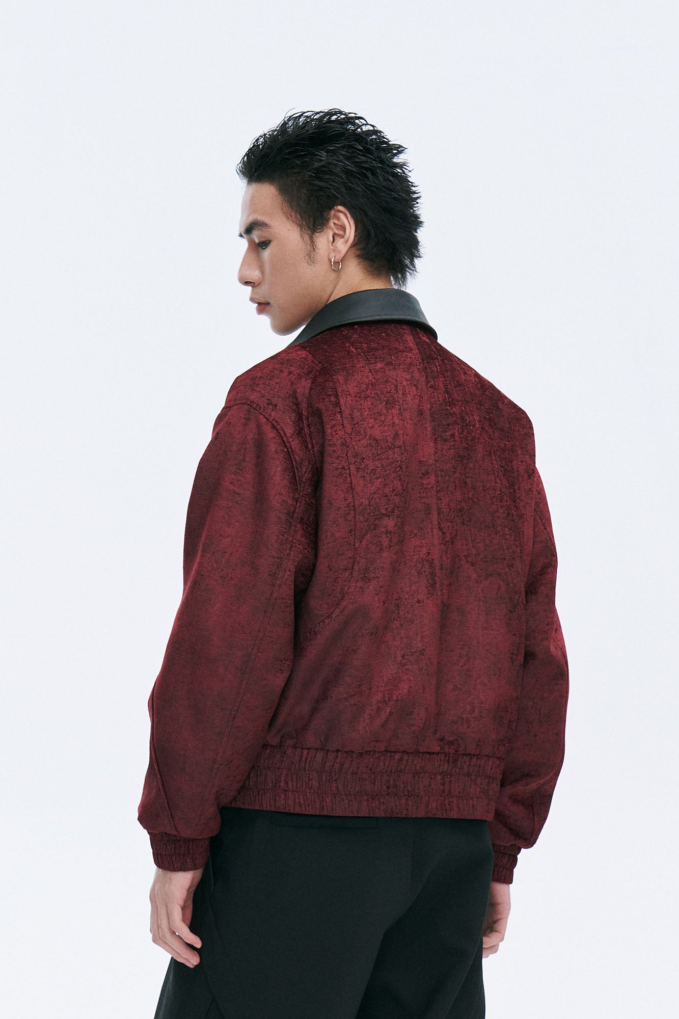 CATSSTAC Velvet Leather-Collar Elastic Jacket, premium urban and streetwear designers apparel on PROJECTISR.com, CATSSTAC