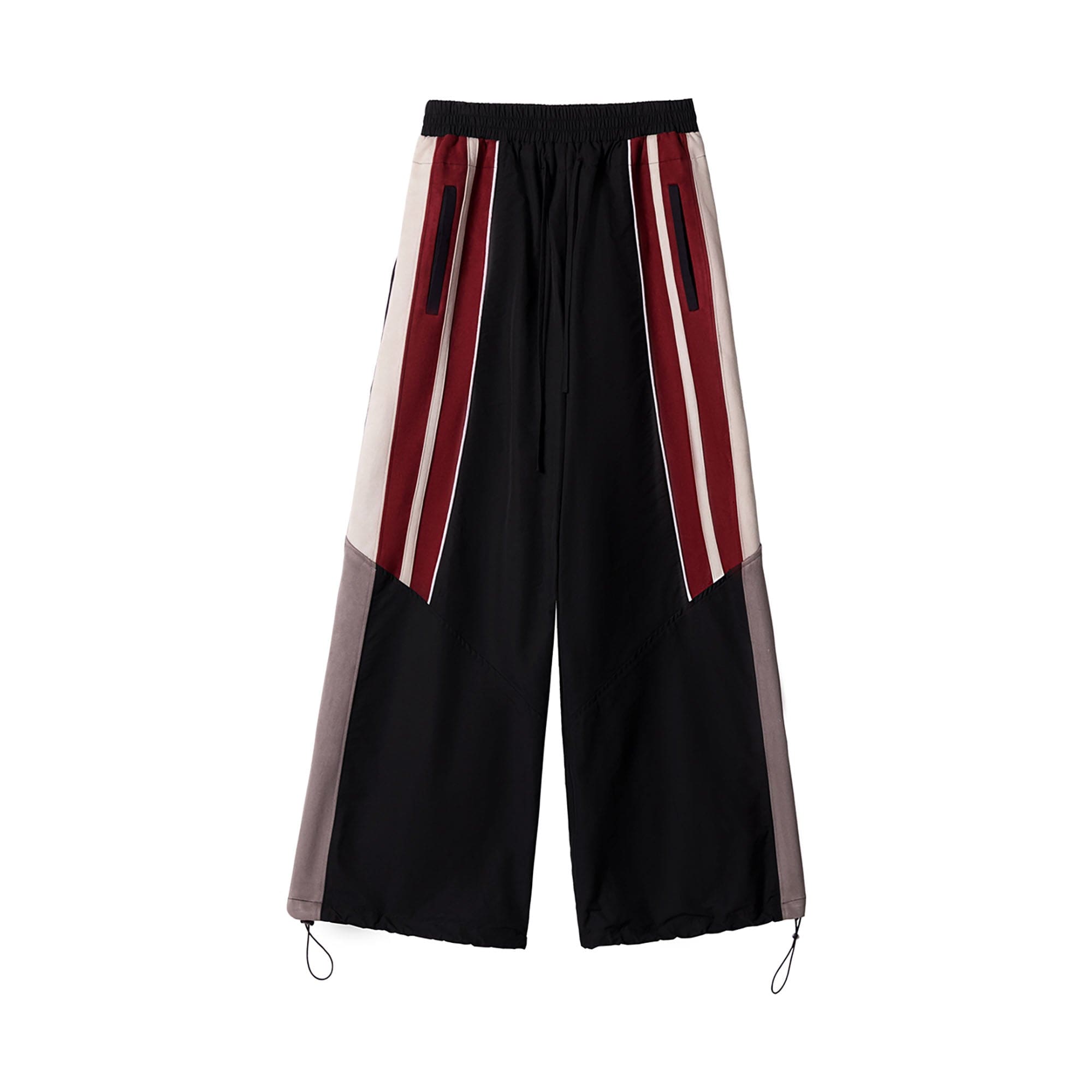 ERROR CODE ROBOT Diagonal Stripe Suede Track Pants, premium urban and streetwear designers apparel on PROJECTISR.com, ERROR CODE ROBOT