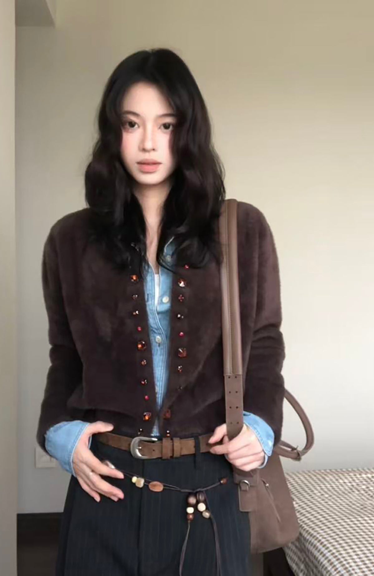 ELETEIZE Gem V-Neck Cardigan Sweater