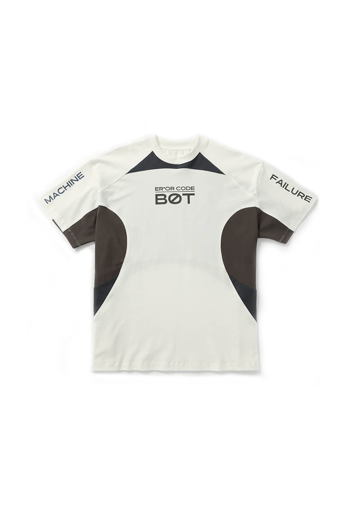 ERROR CODE ROBOT Arc Spliced Contrast T-Shirt, premium urban and streetwear designers apparel on PROJECTISR.com, ERROR CODE ROBOT