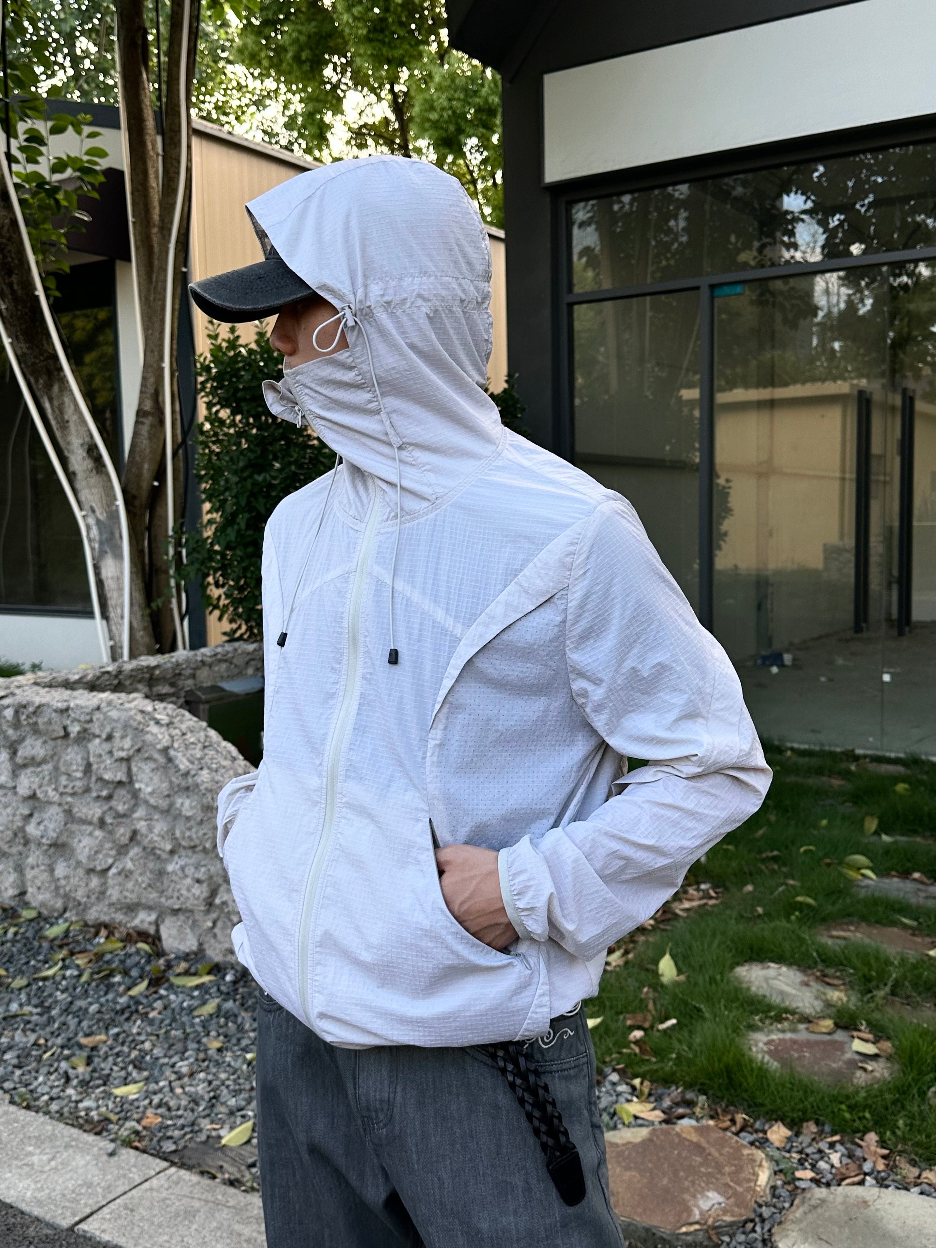 CATSSTAC Arc Panel Dual-Zip UV Protect Hooded Jacket, premium urban and streetwear designers apparel on PROJECTISR.com, CATSSTAC