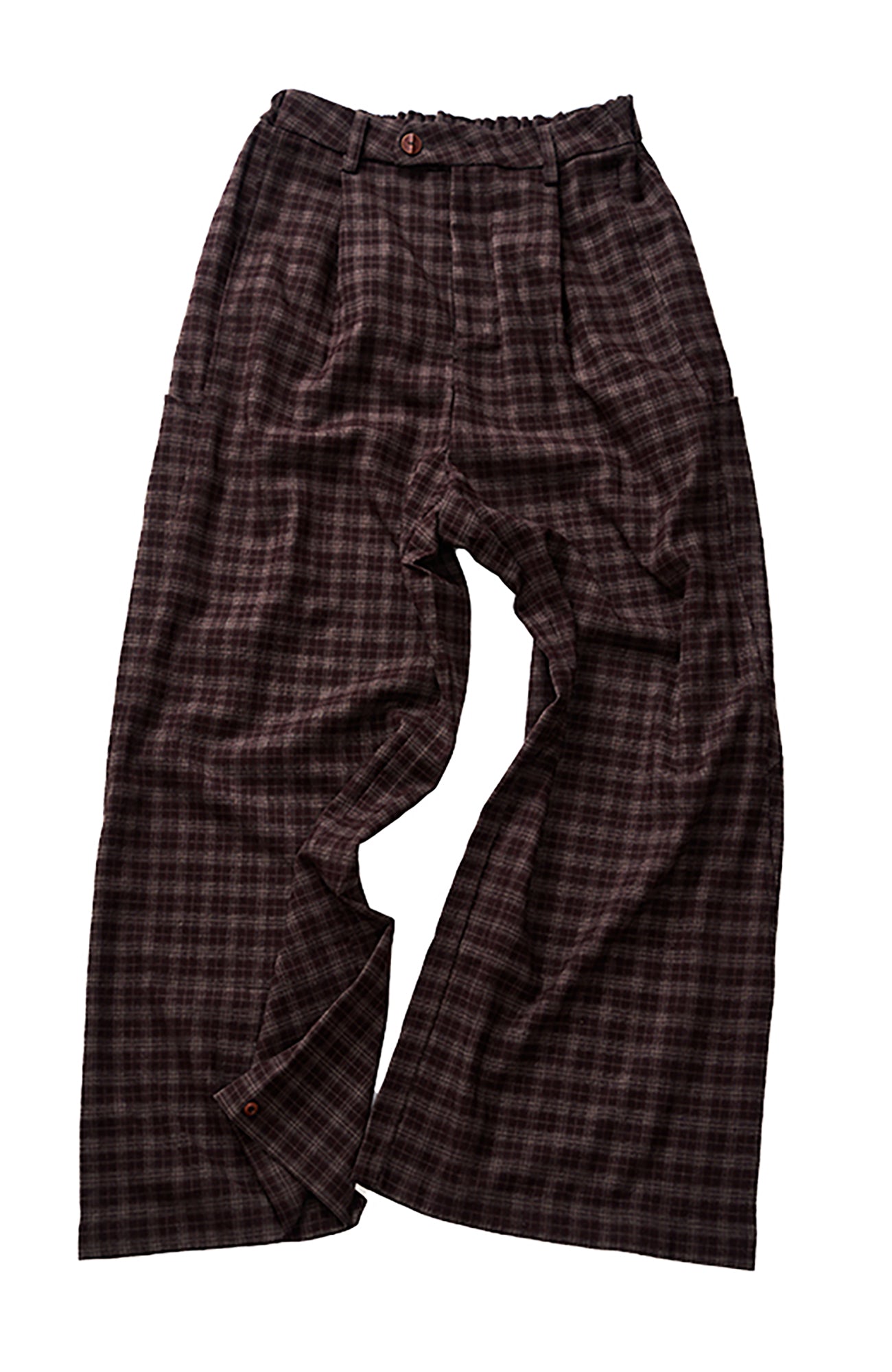 GONGHE REPUB Plaid Drawstring Wide-Leg Pants