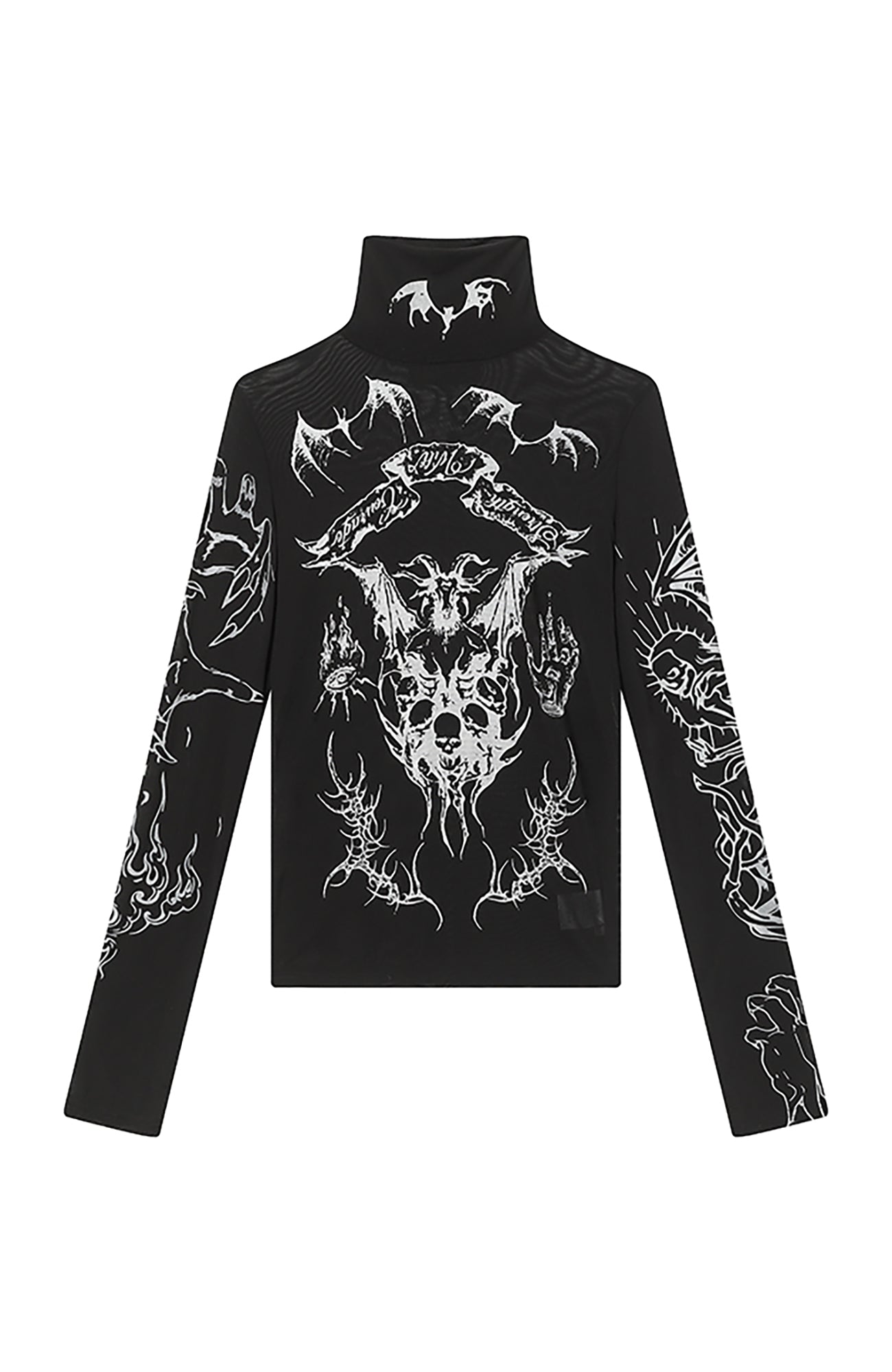 VE2 Gothic Tattoo Mesh Long-Sleeve Tee