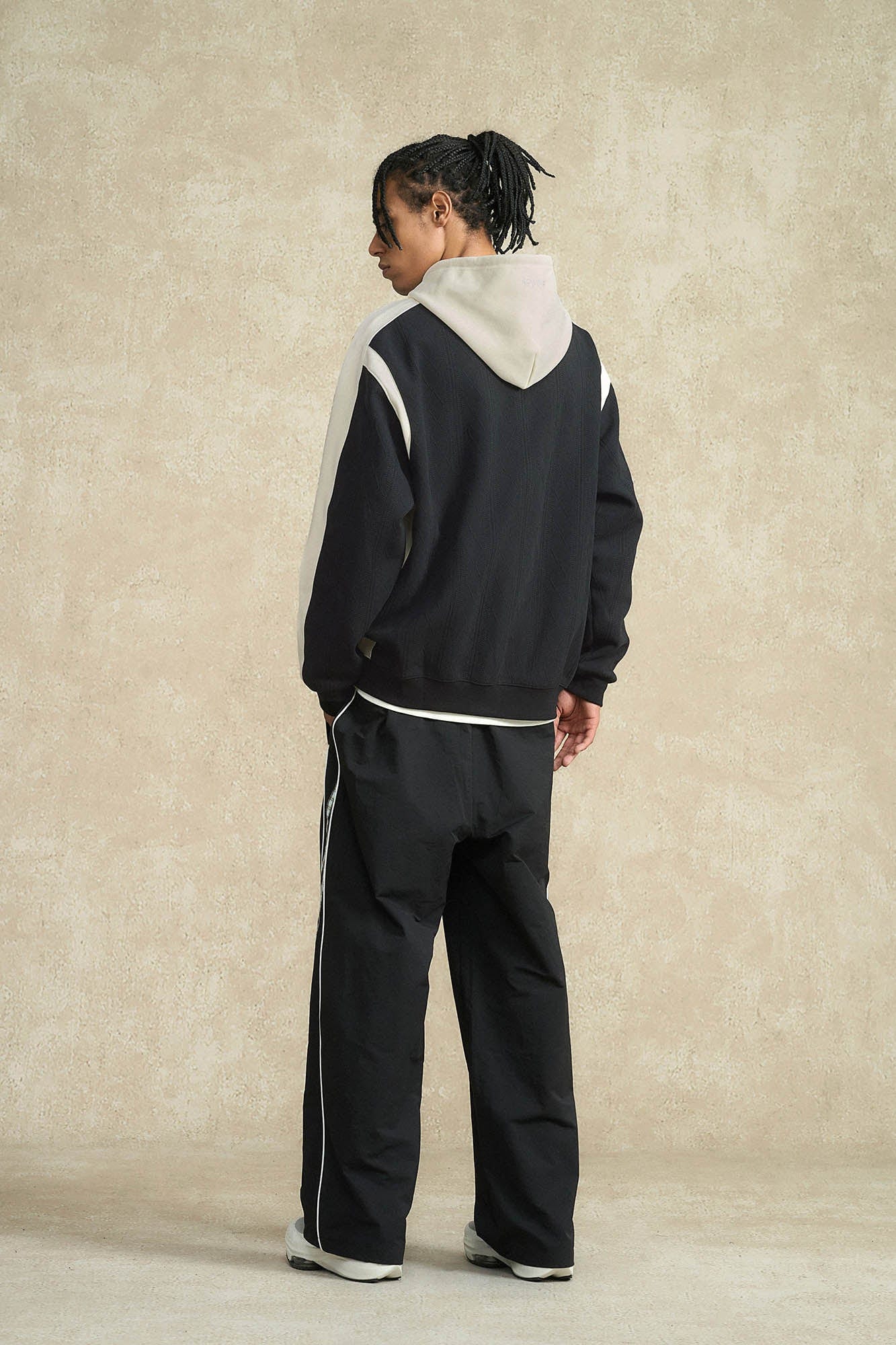 BONELESS Jacquard Contrast Paneled Hooded Jacket, premium urban and streetwear designers apparel on PROJECTISR.com, BONELESS