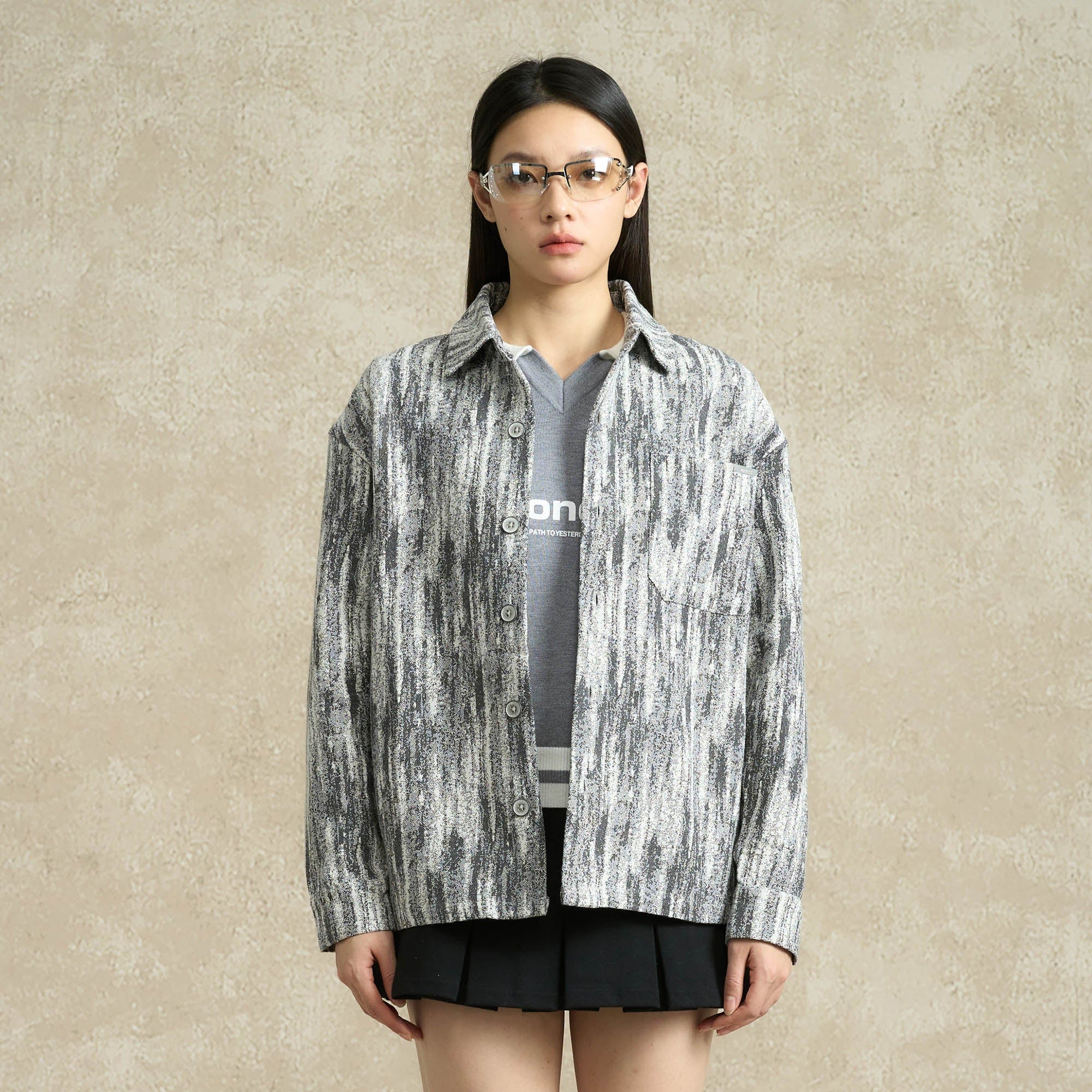BONELESS Jacquard Button-Up Utility Jacket, premium urban and streetwear designers apparel on PROJECTISR.com, BONELESS