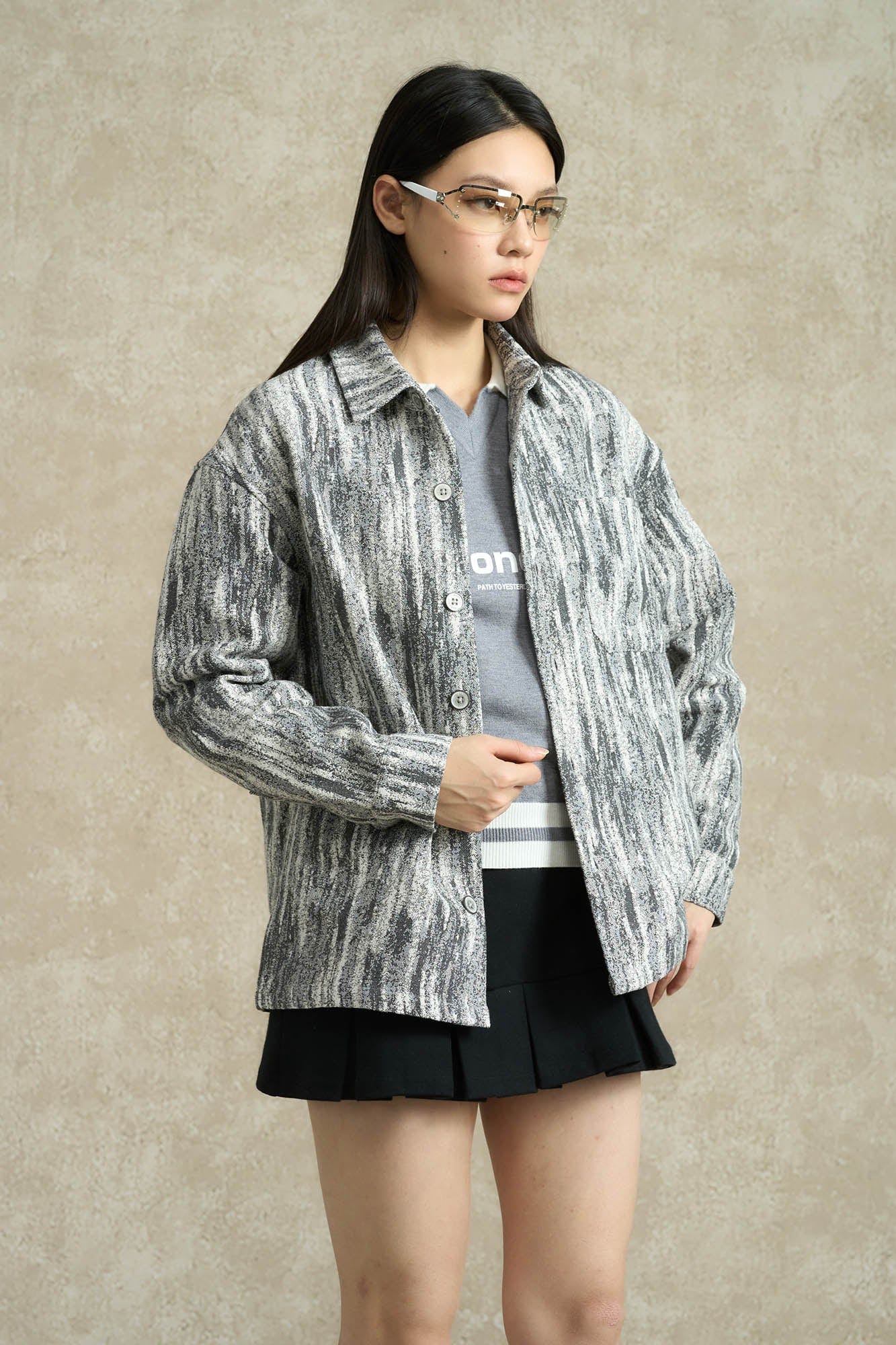 BONELESS Jacquard Button-Up Utility Jacket, premium urban and streetwear designers apparel on PROJECTISR.com, BONELESS