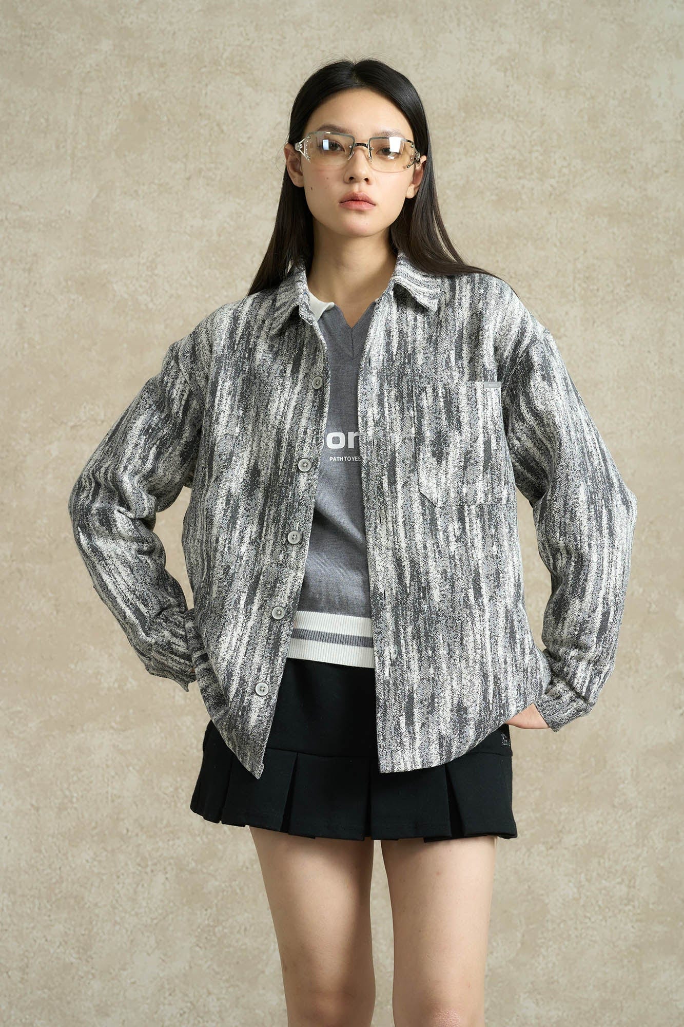 BONELESS Jacquard Button-Up Utility Jacket, premium urban and streetwear designers apparel on PROJECTISR.com, BONELESS