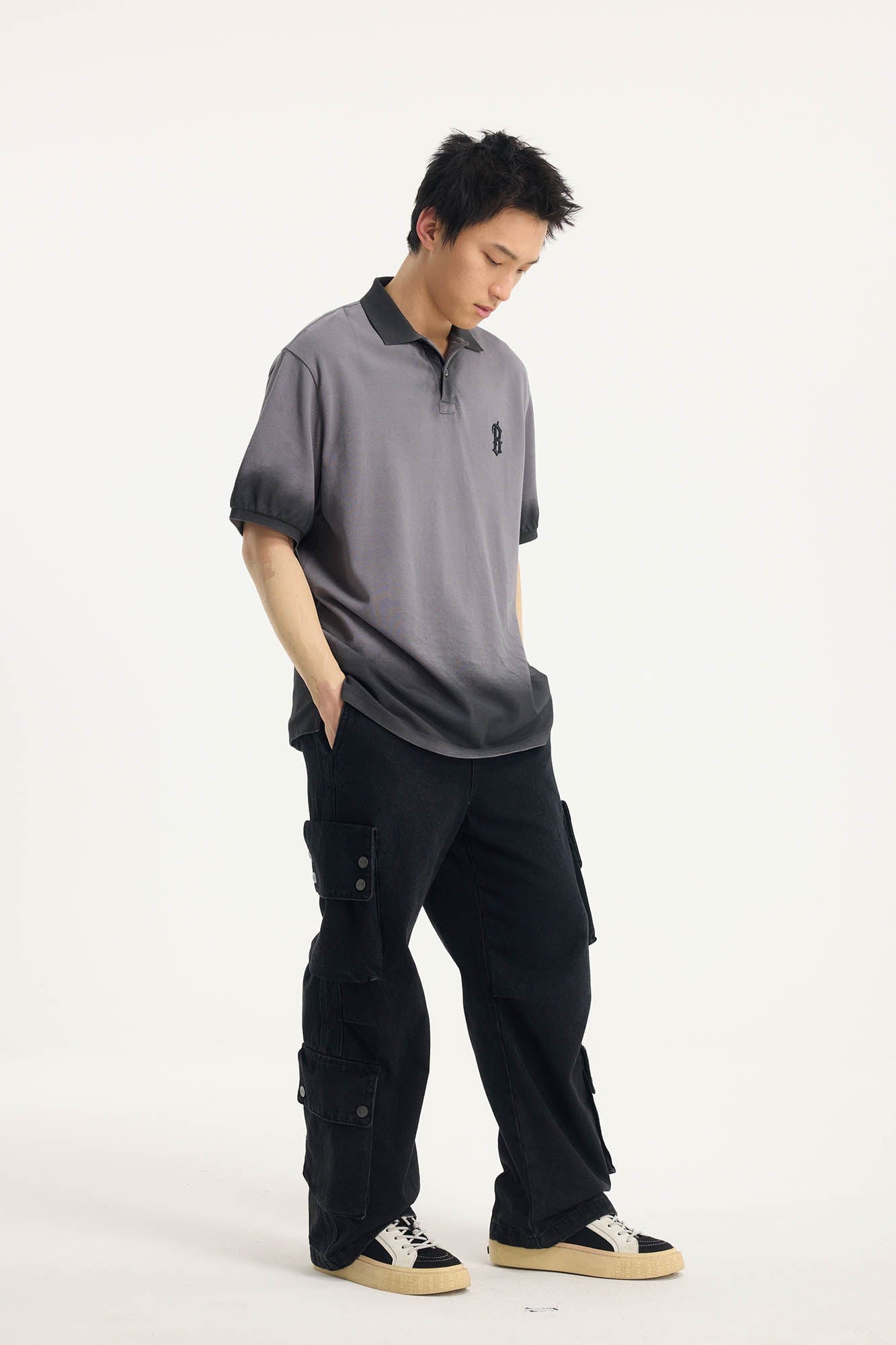 BONELESS Distressed Multi-Pocket Drawstring Cargo Jeans, premium urban and streetwear designers apparel on PROJECTISR.com, BONELESS