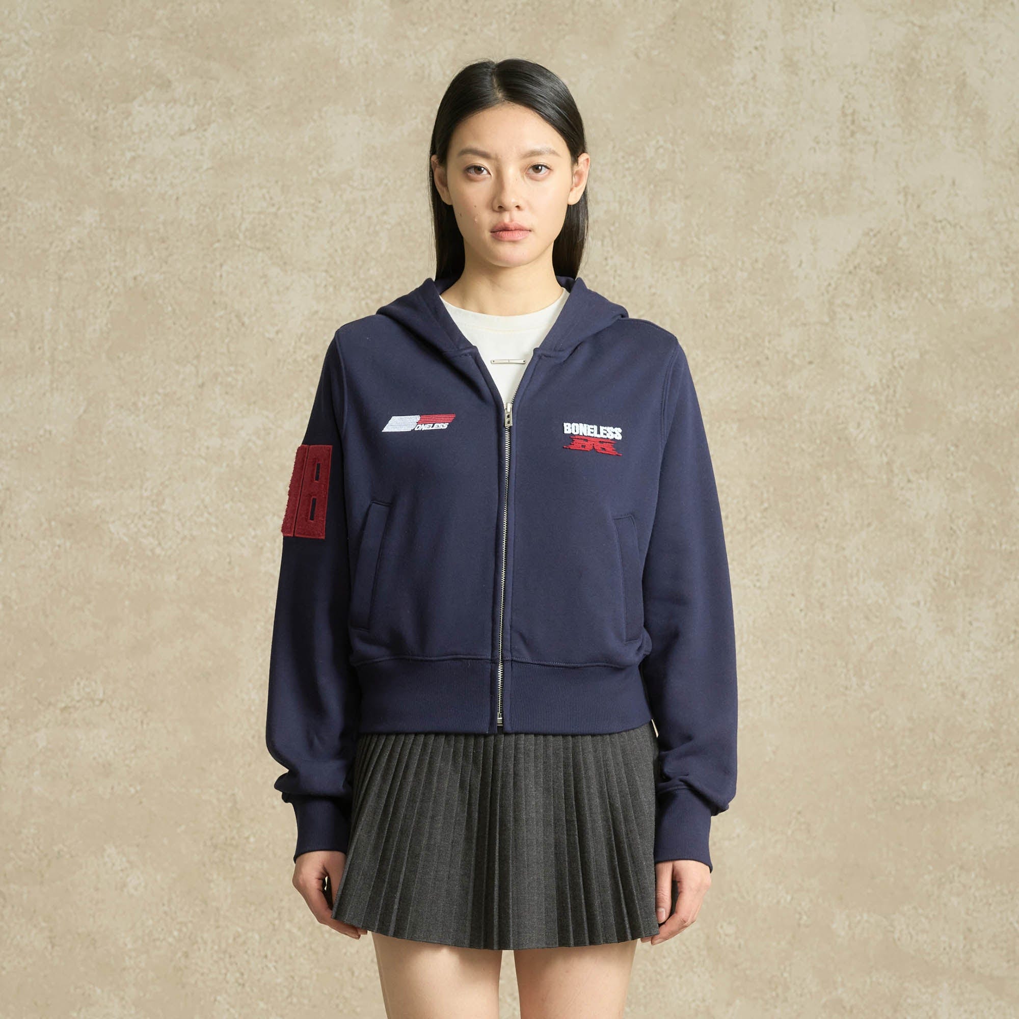 BONELESS Embroidered Cropped Hooded Jacket, premium urban and streetwear designers apparel on PROJECTISR.com, BONELESS