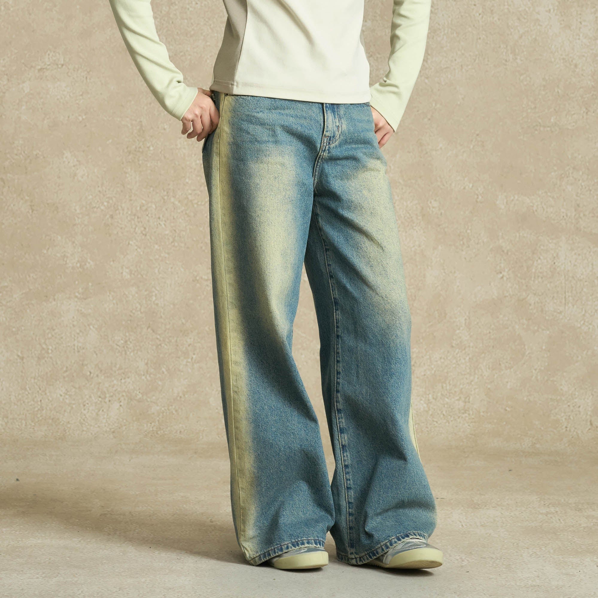 BONELESS Contrast Washed Jeans, premium urban and streetwear designers apparel on PROJECTISR.com, BONELESS