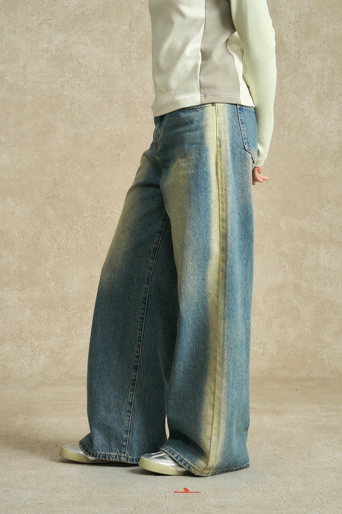 BONELESS Contrast Washed Jeans, premium urban and streetwear designers apparel on PROJECTISR.com, BONELESS