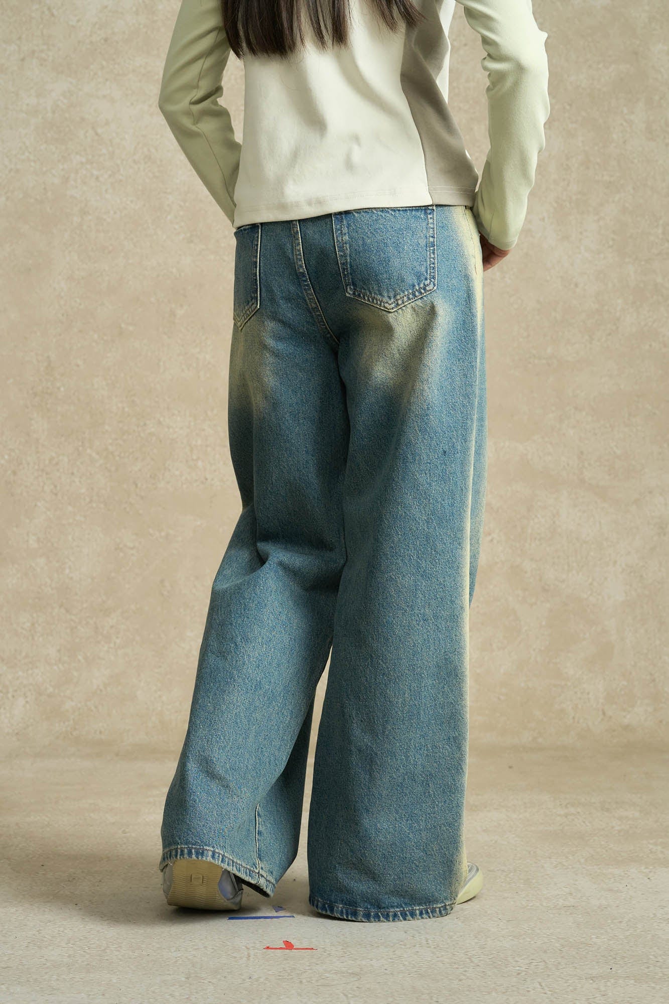 BONELESS Contrast Washed Jeans, premium urban and streetwear designers apparel on PROJECTISR.com, BONELESS