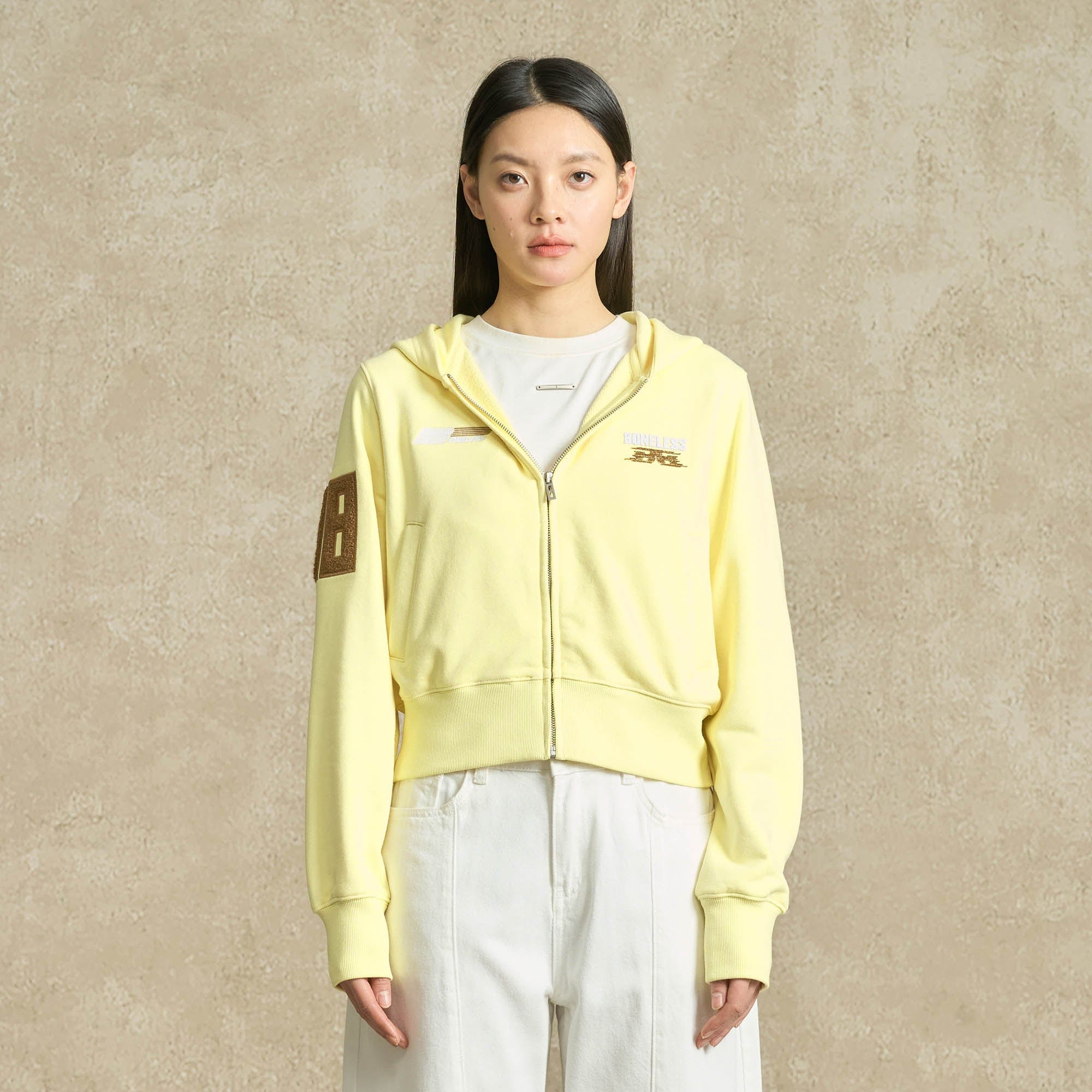 BONELESS Embroidered Cropped Hooded Jacket, premium urban and streetwear designers apparel on PROJECTISR.com, BONELESS