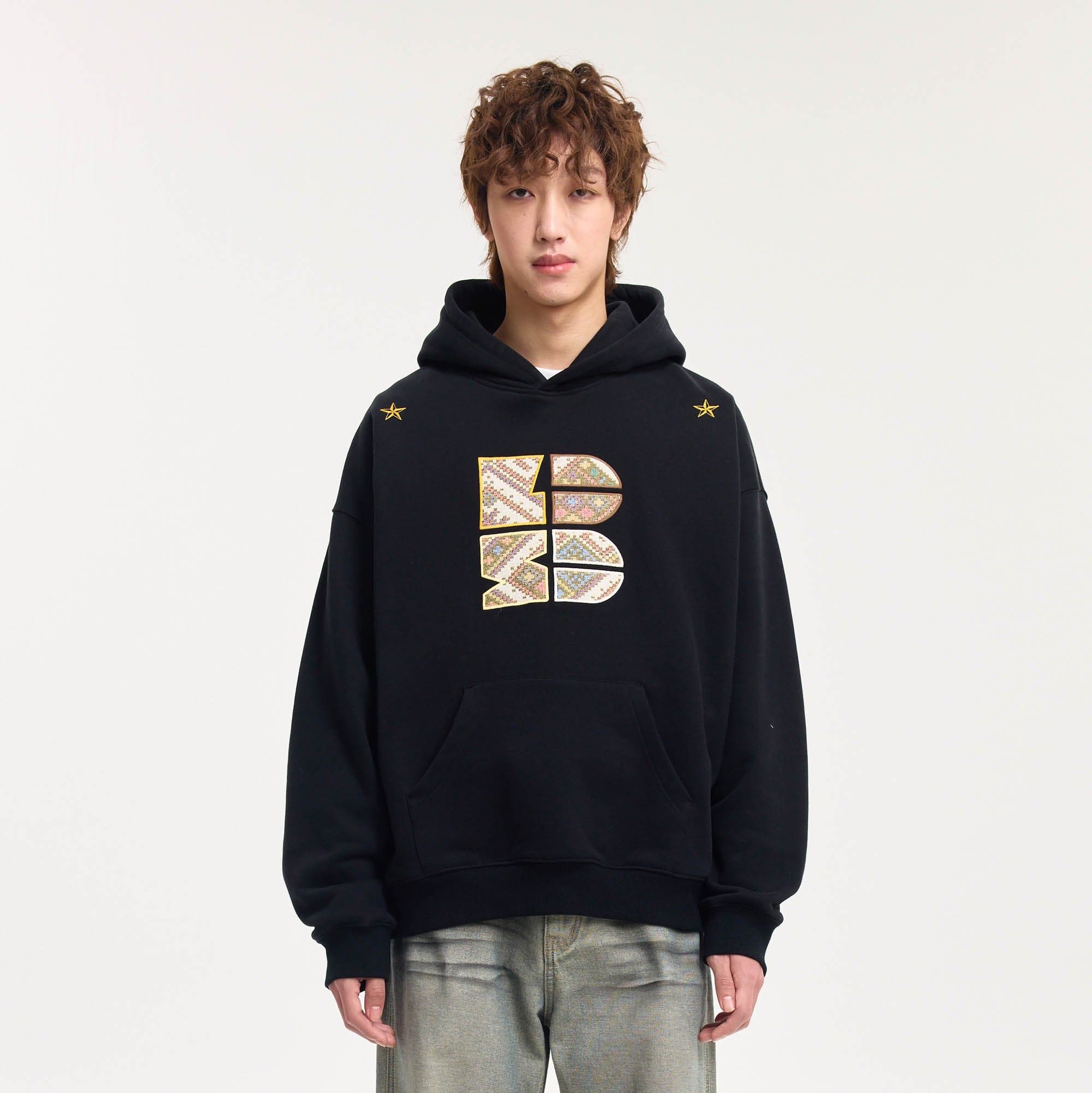 BONELESS Tribal Jacquard LOGO Patch Embroidered Hoodie, premium urban and streetwear designers apparel on PROJECTISR.com, BONELESS