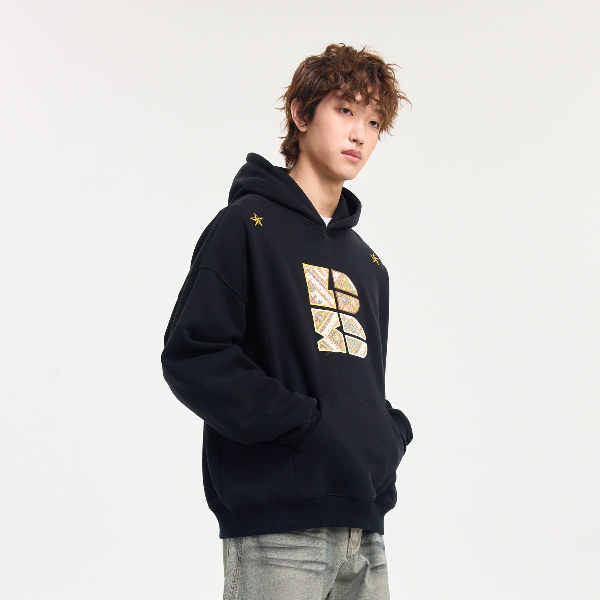 BONELESS Tribal Jacquard LOGO Patch Embroidered Hoodie, premium urban and streetwear designers apparel on PROJECTISR.com, BONELESS