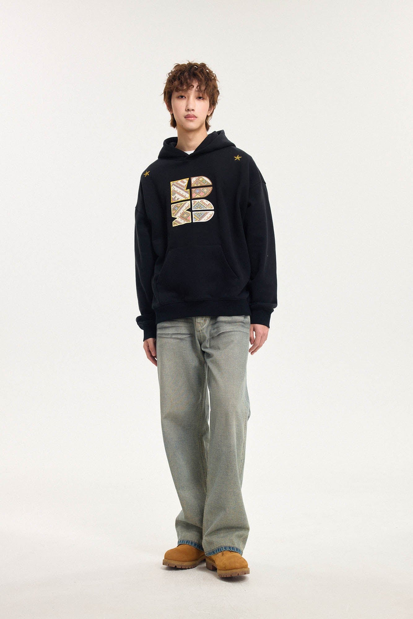 BONELESS Tribal Jacquard LOGO Patch Embroidered Hoodie, premium urban and streetwear designers apparel on PROJECTISR.com, BONELESS