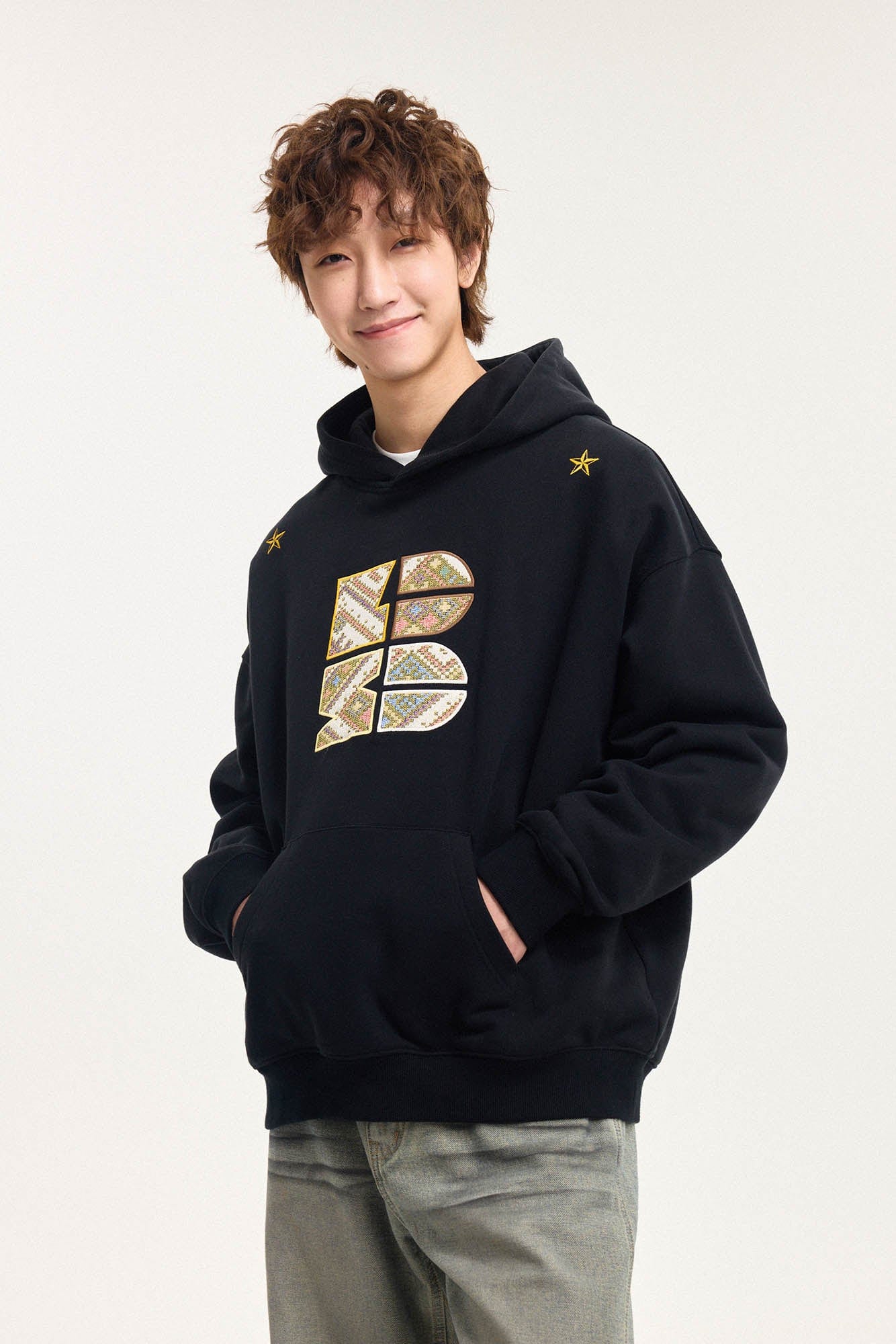 BONELESS Tribal Jacquard LOGO Patch Embroidered Hoodie, premium urban and streetwear designers apparel on PROJECTISR.com, BONELESS