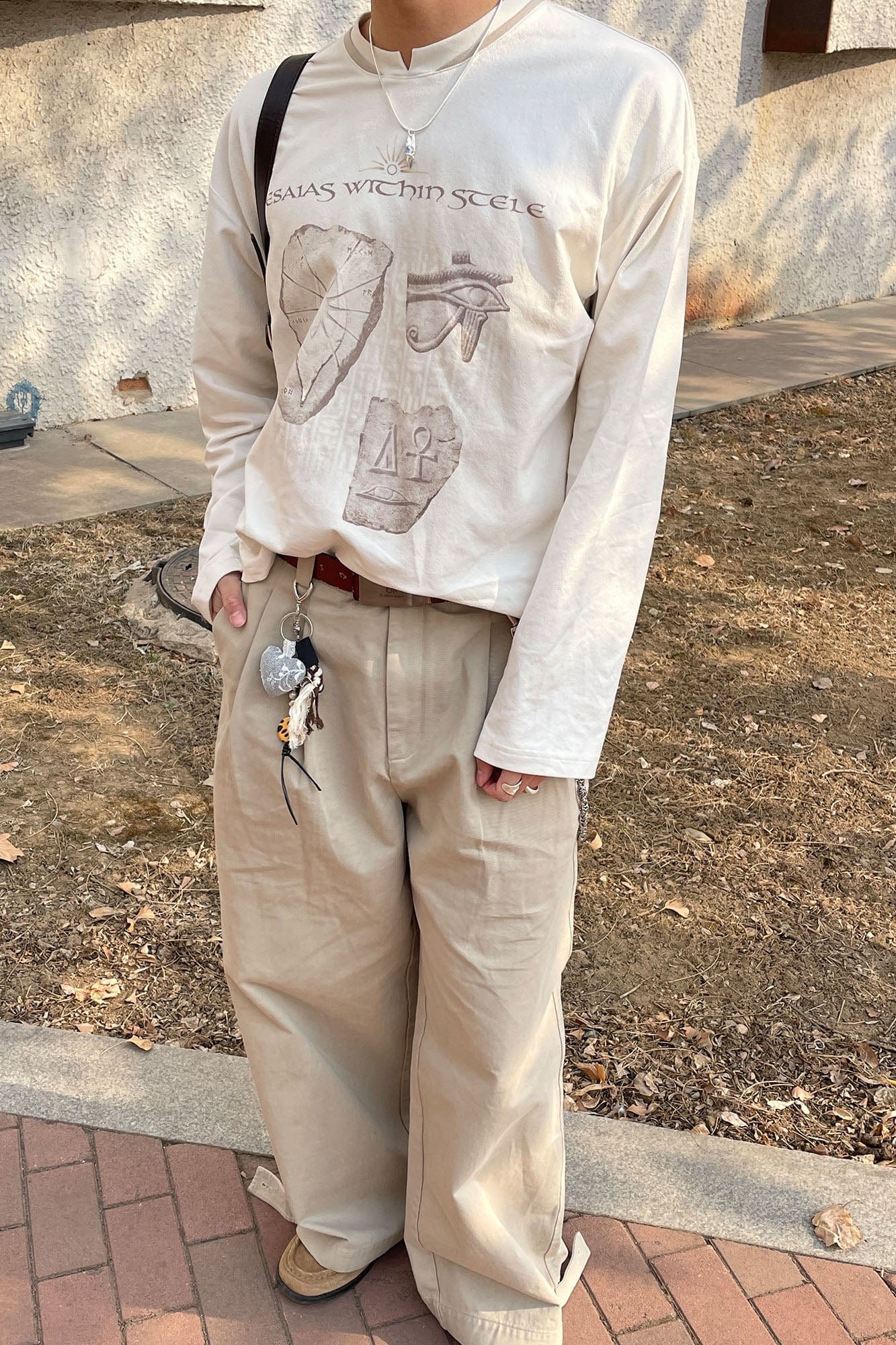 ESAIAS Distressed Stele Long Sleeve Tee, premium urban and streetwear designers apparel on PROJECTISR.com, ESAIAS