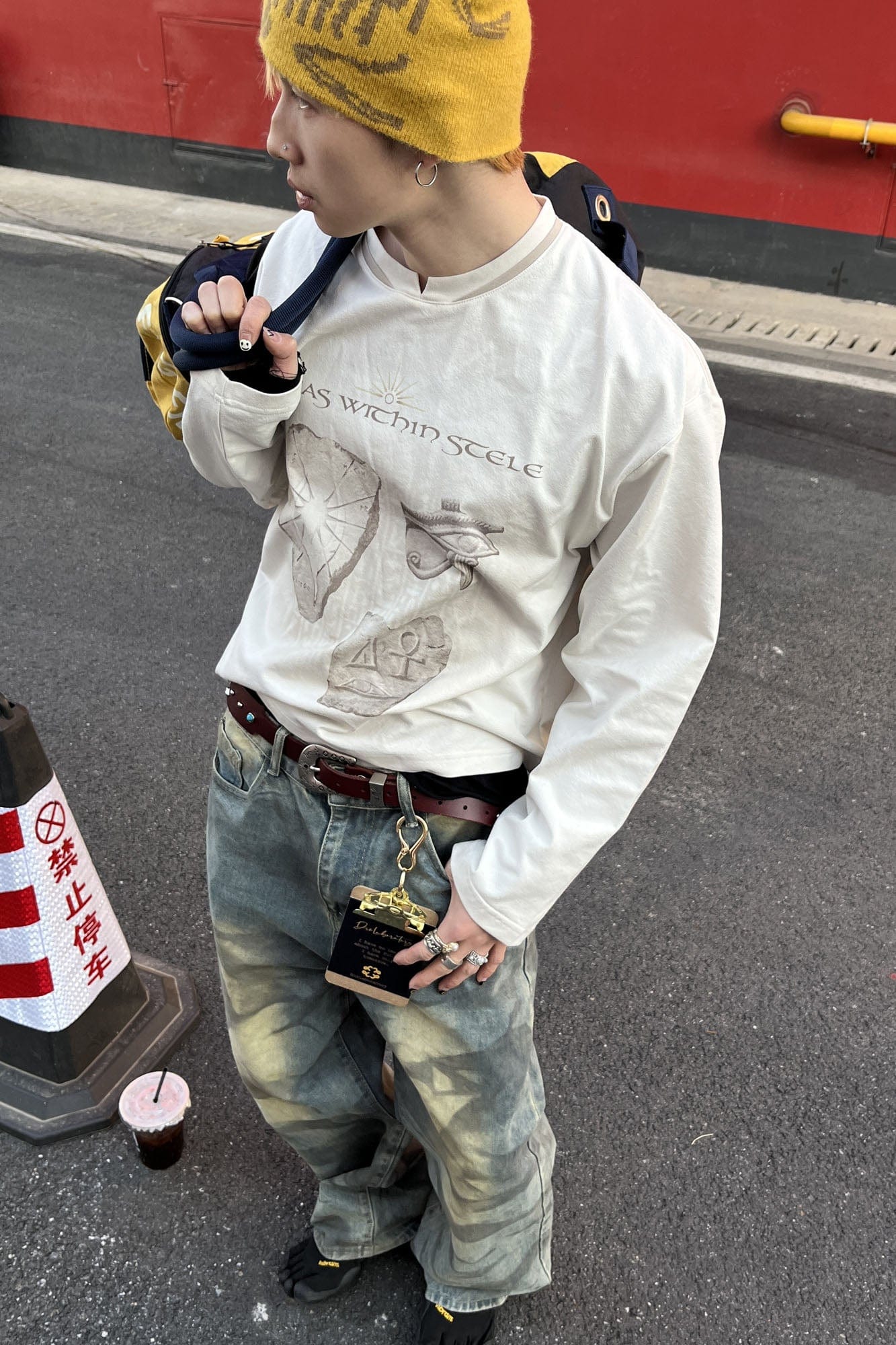 ESAIAS Distressed Stele Long Sleeve Tee, premium urban and streetwear designers apparel on PROJECTISR.com, ESAIAS
