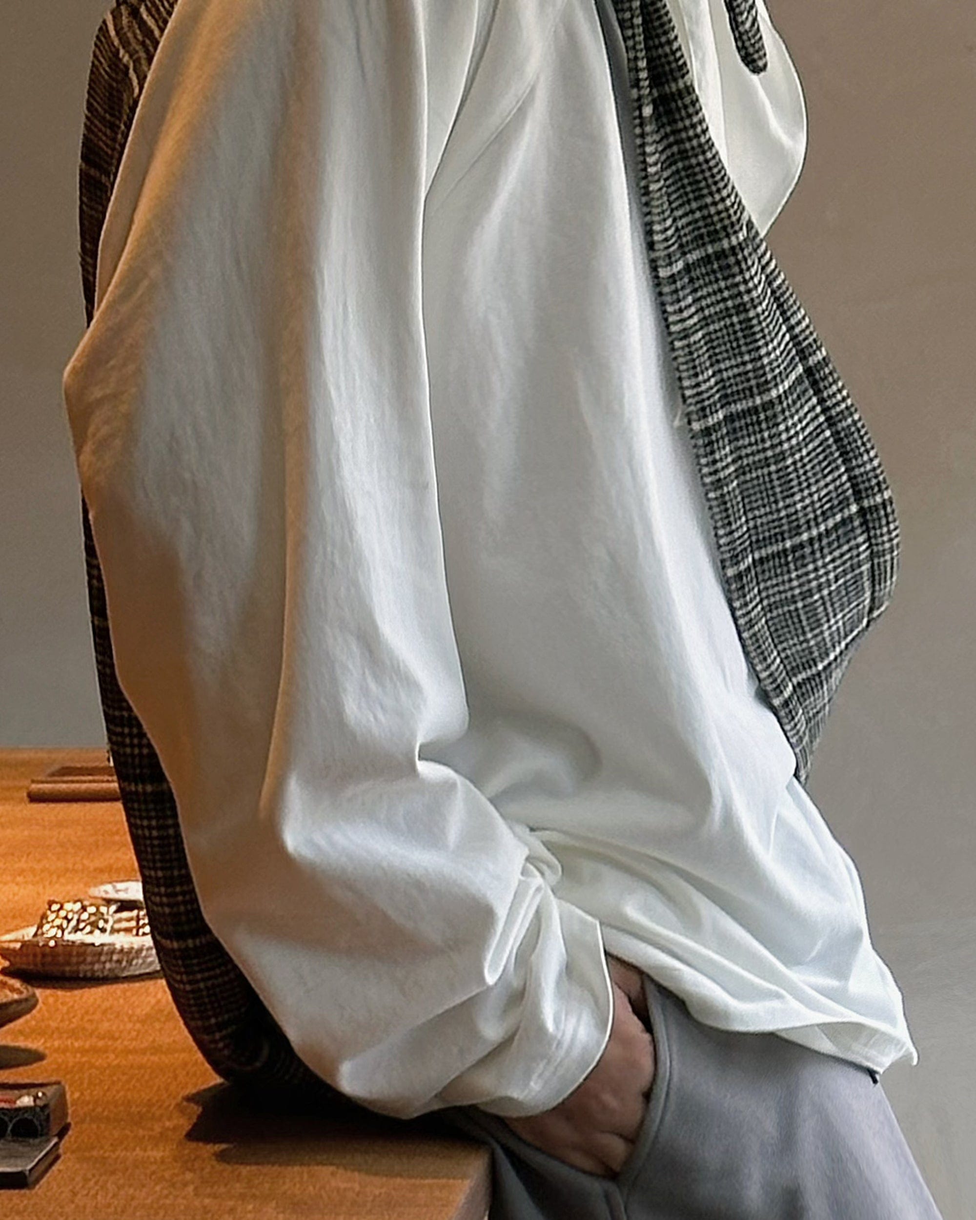 RELABEL Deconstructed Scarf Long-Sleeve Tee, premium urban and streetwear designers apparel on PROJECTISR.com, RELABEL