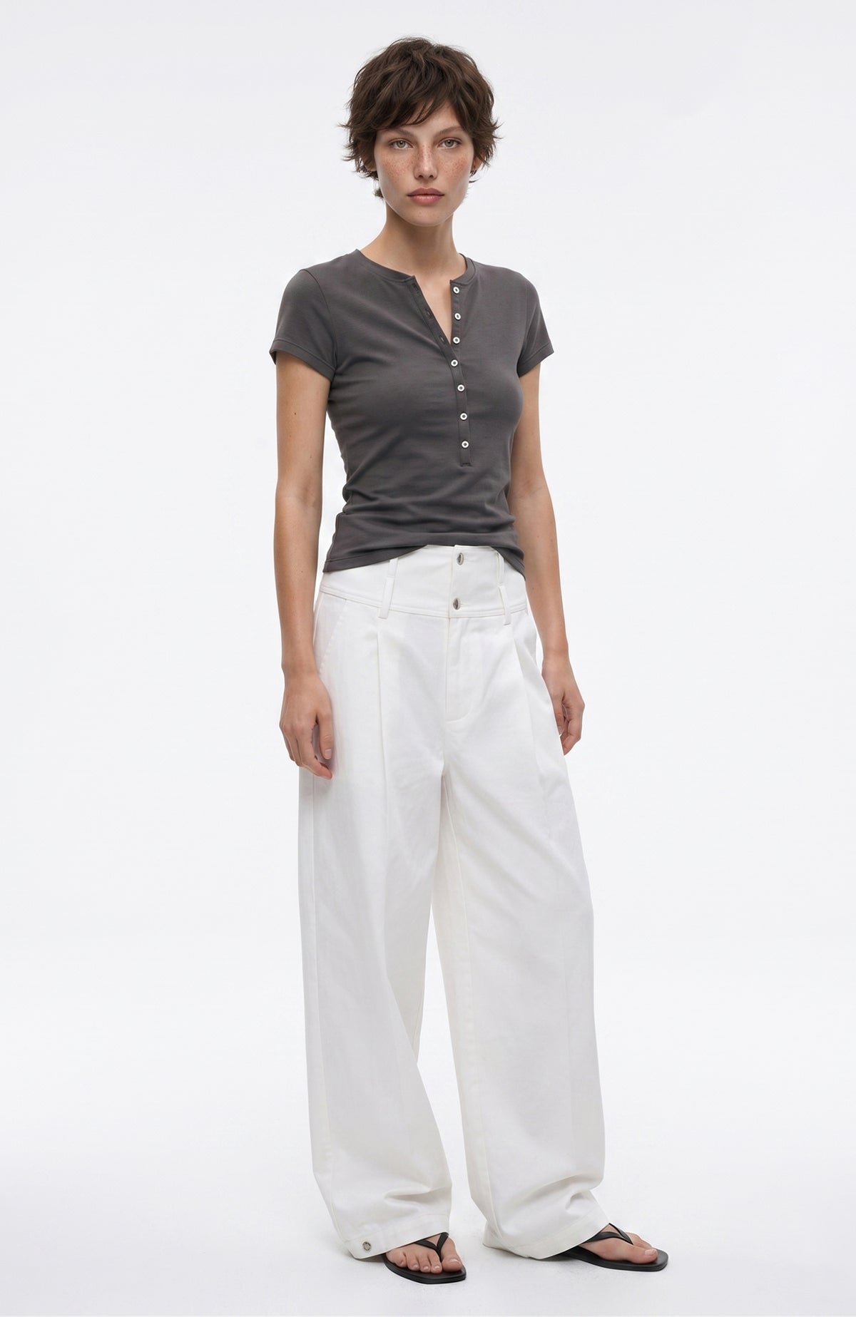 ELETEIZE Relaxed Wide-Leg Trousers