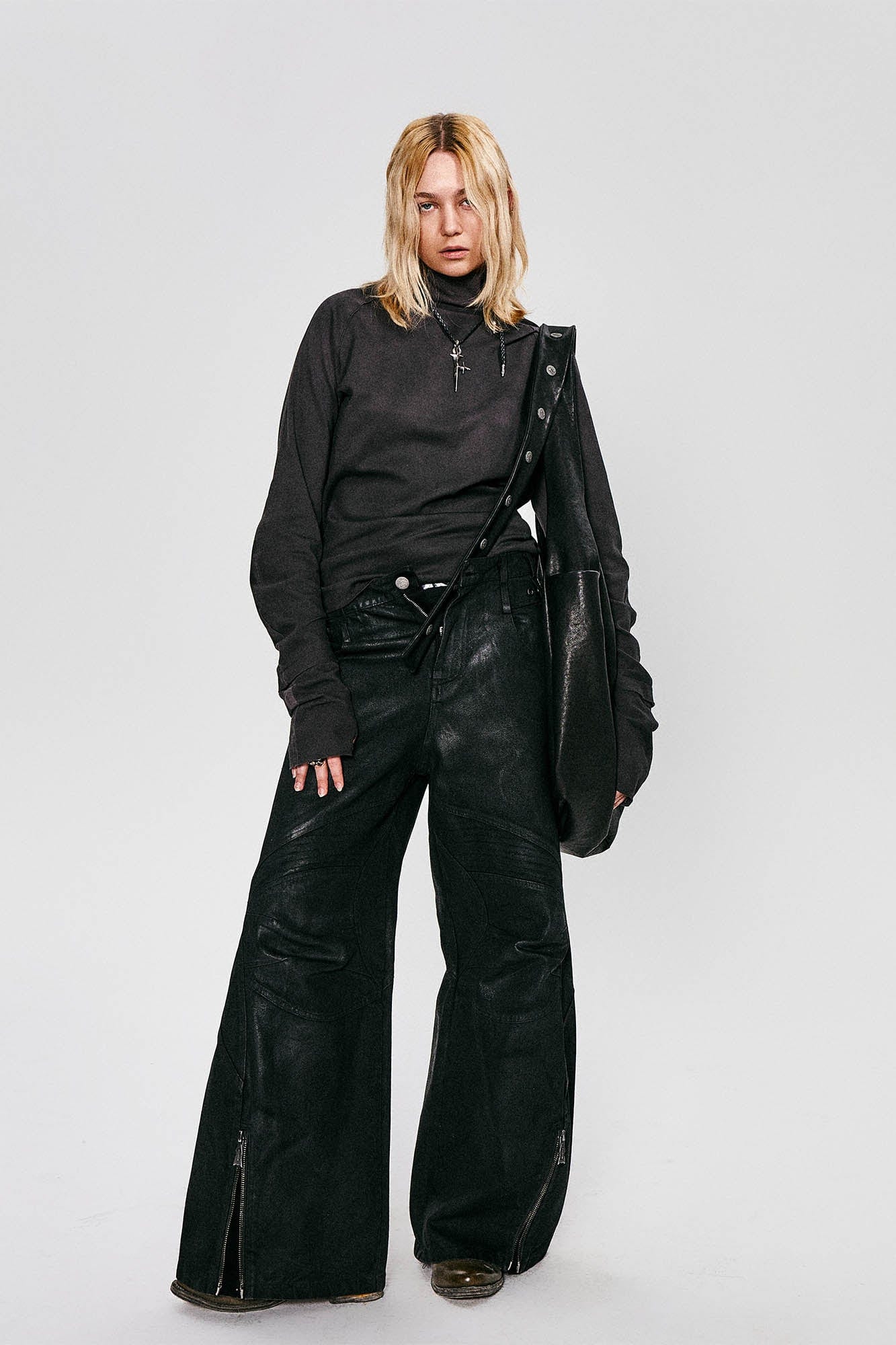 FLYERRER High Neck Slim-Fit Long-Sleeve Tee, premium urban and streetwear designers apparel on PROJECTISR.com, FLYERRER