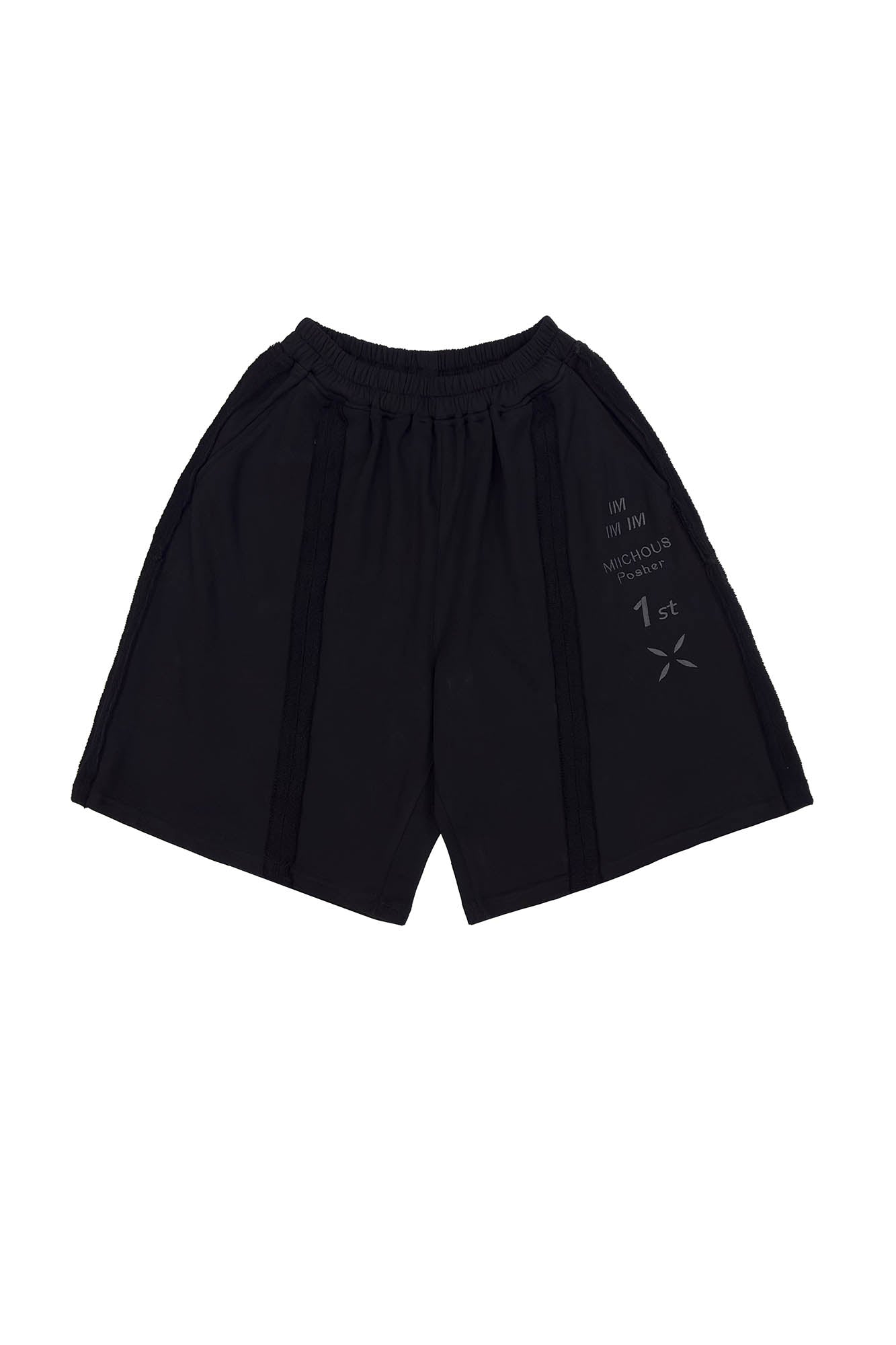 MIICHOUS Frayed Spliced Elastic Shorts, premium urban and streetwear designers apparel on PROJECTISR.com, Miichous