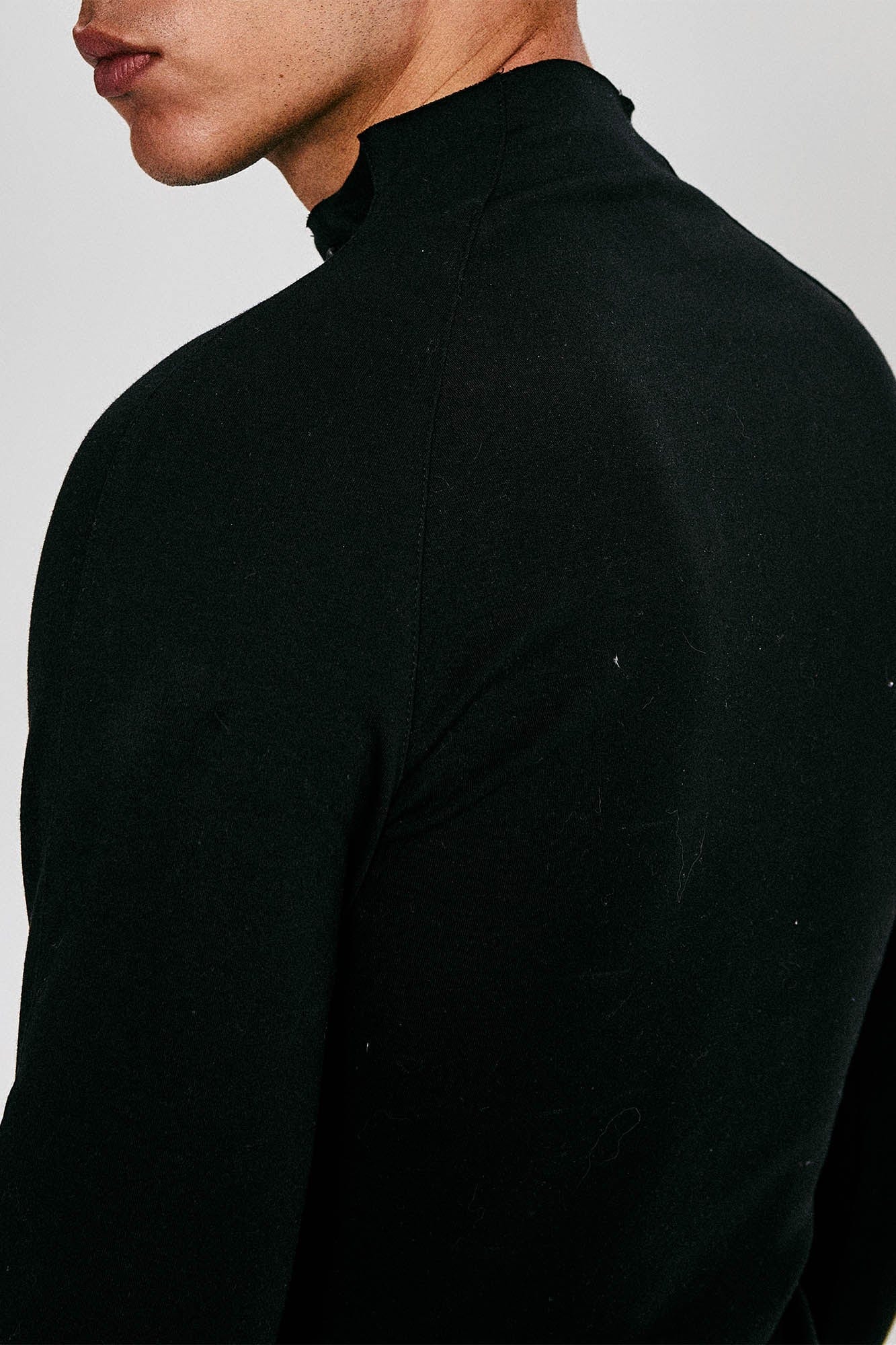 FLYERRER Gothic Script Graphic Asymmetrical Button Long-Sleeve Tee, premium urban and streetwear designers apparel on PROJECTISR.com, FLYERRER