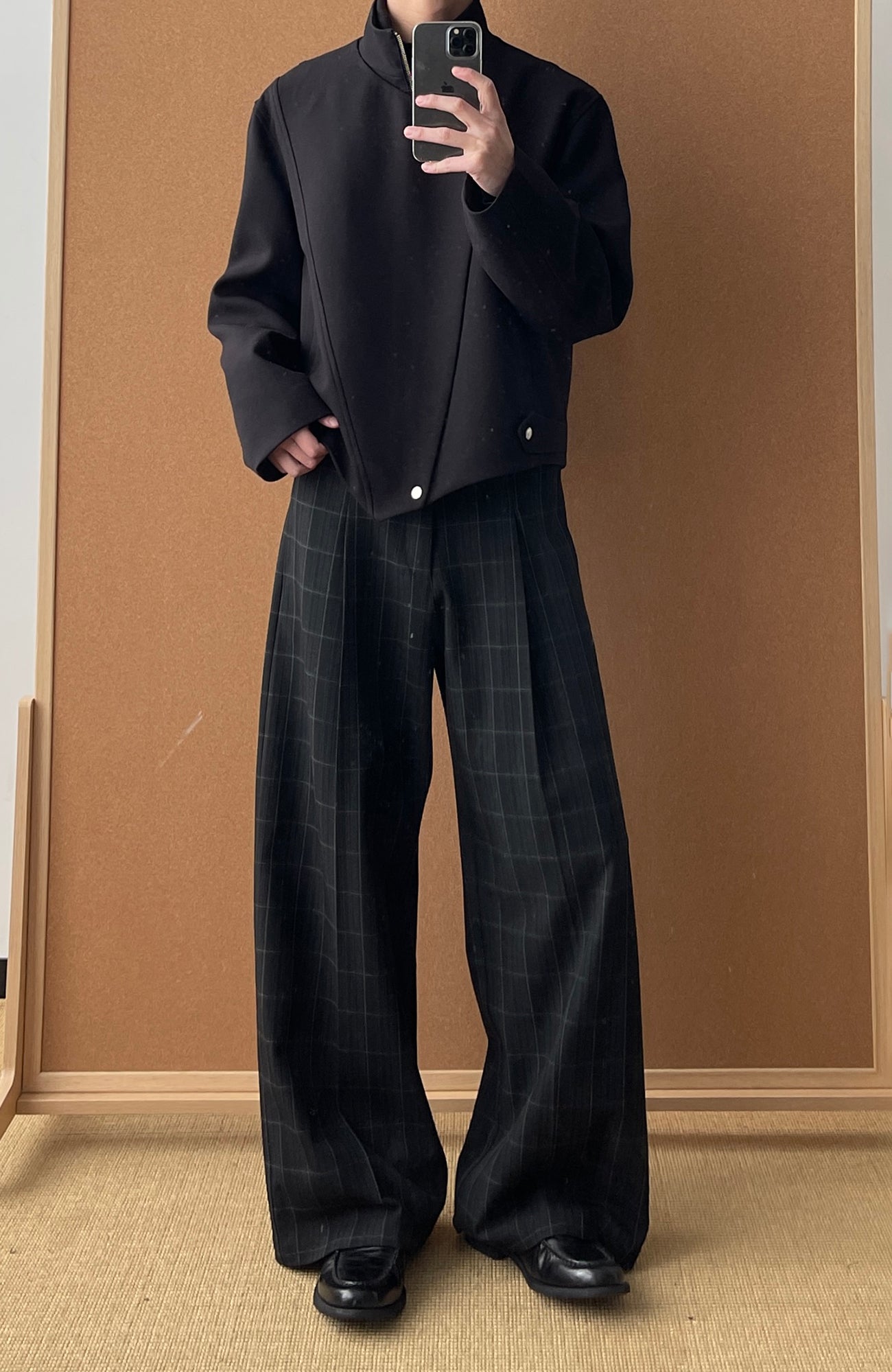 OKAYTHXBYE Retro Checks Pleated Trousers, premium urban and streetwear designers apparel on PROJECTISR.com, OKAYTHXBYE