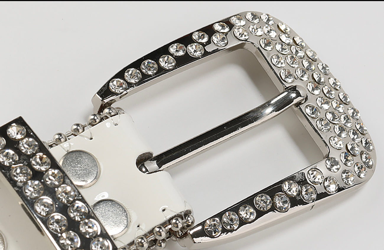 CYCYCY Diamond Studded Leather Belt