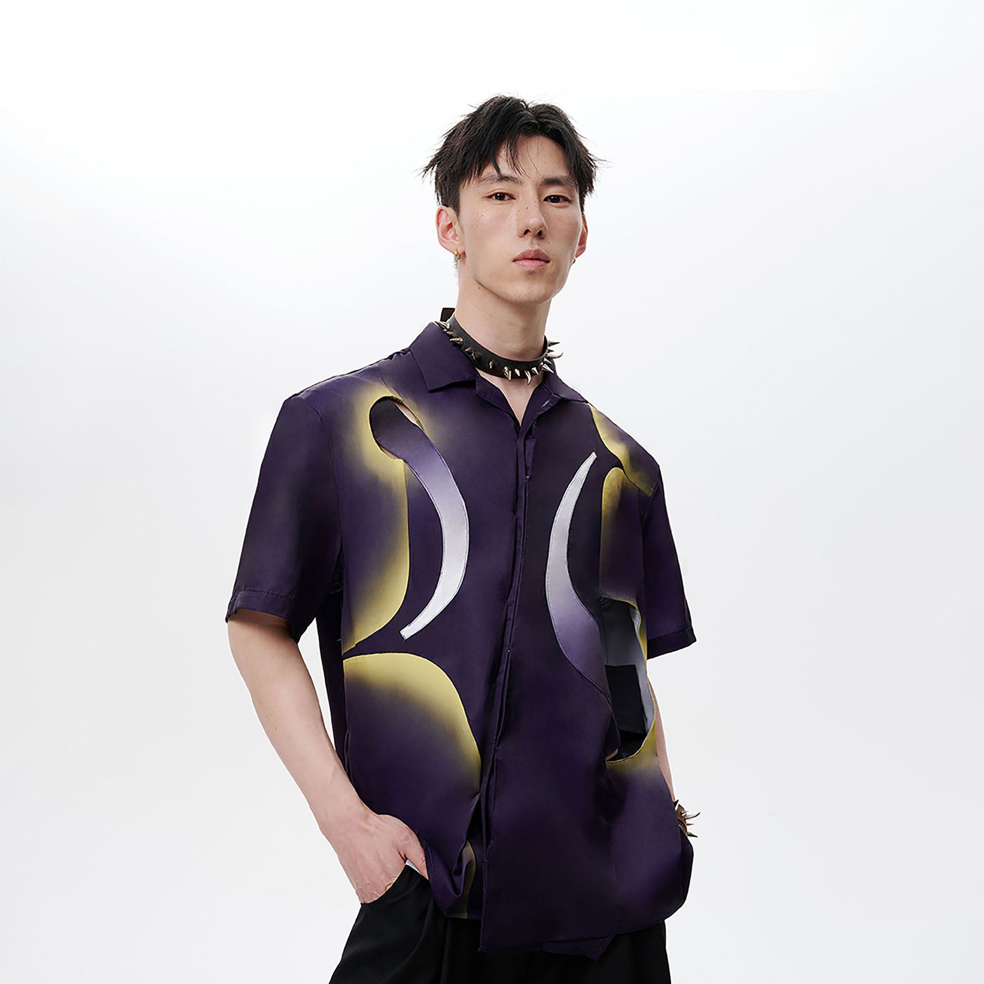 TUIMU Deconstructed Abstract Moon Star Shirt, premium urban and streetwear designers apparel on PROJECTISR.com, TUIMU
