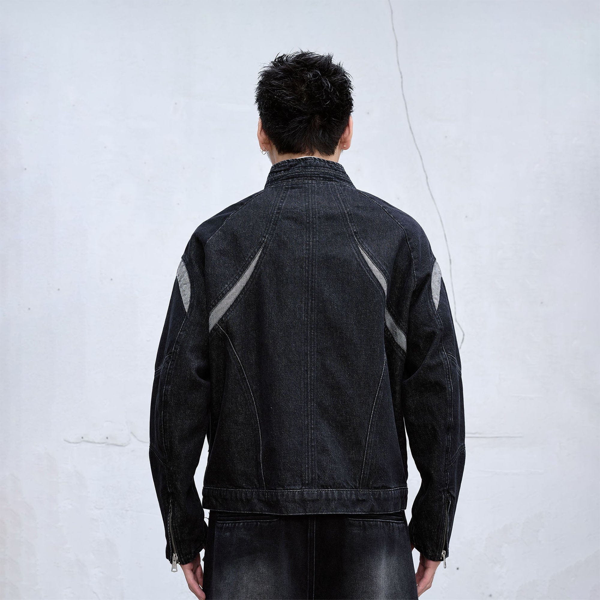 CATSSTAC Contrast Panel Denim Jacket, premium urban and streetwear designers apparel on PROJECTISR.com, CATSSTAC