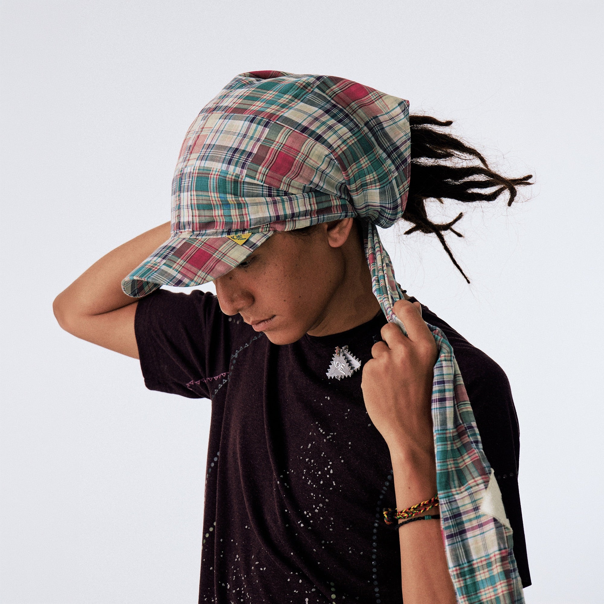 CONPCONP Retro Plaid Bandana Hat