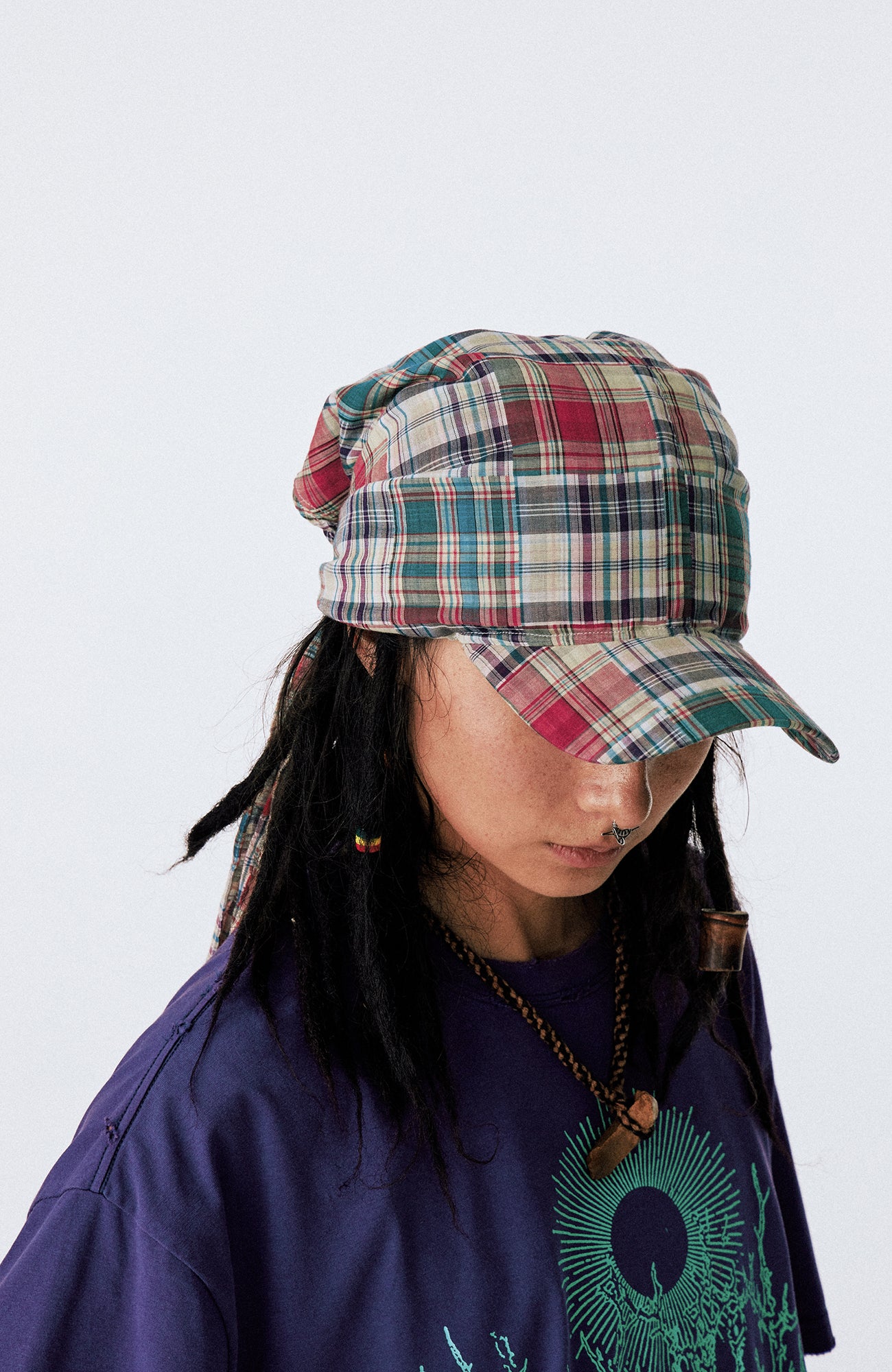 CONPCONP Retro Plaid Bandana Hat
