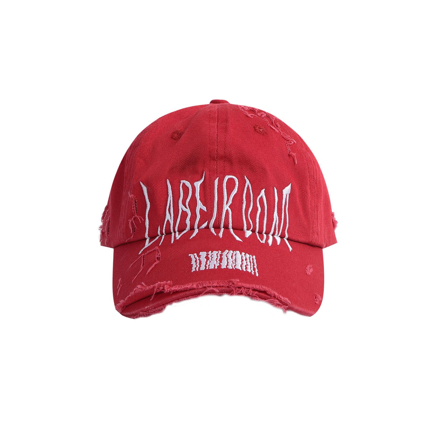 49PERCENT LABELROOM Ripped Embroidered Logo Hat, premium urban and streetwear designers apparel on PROJECTISR.com, 49PERCENT