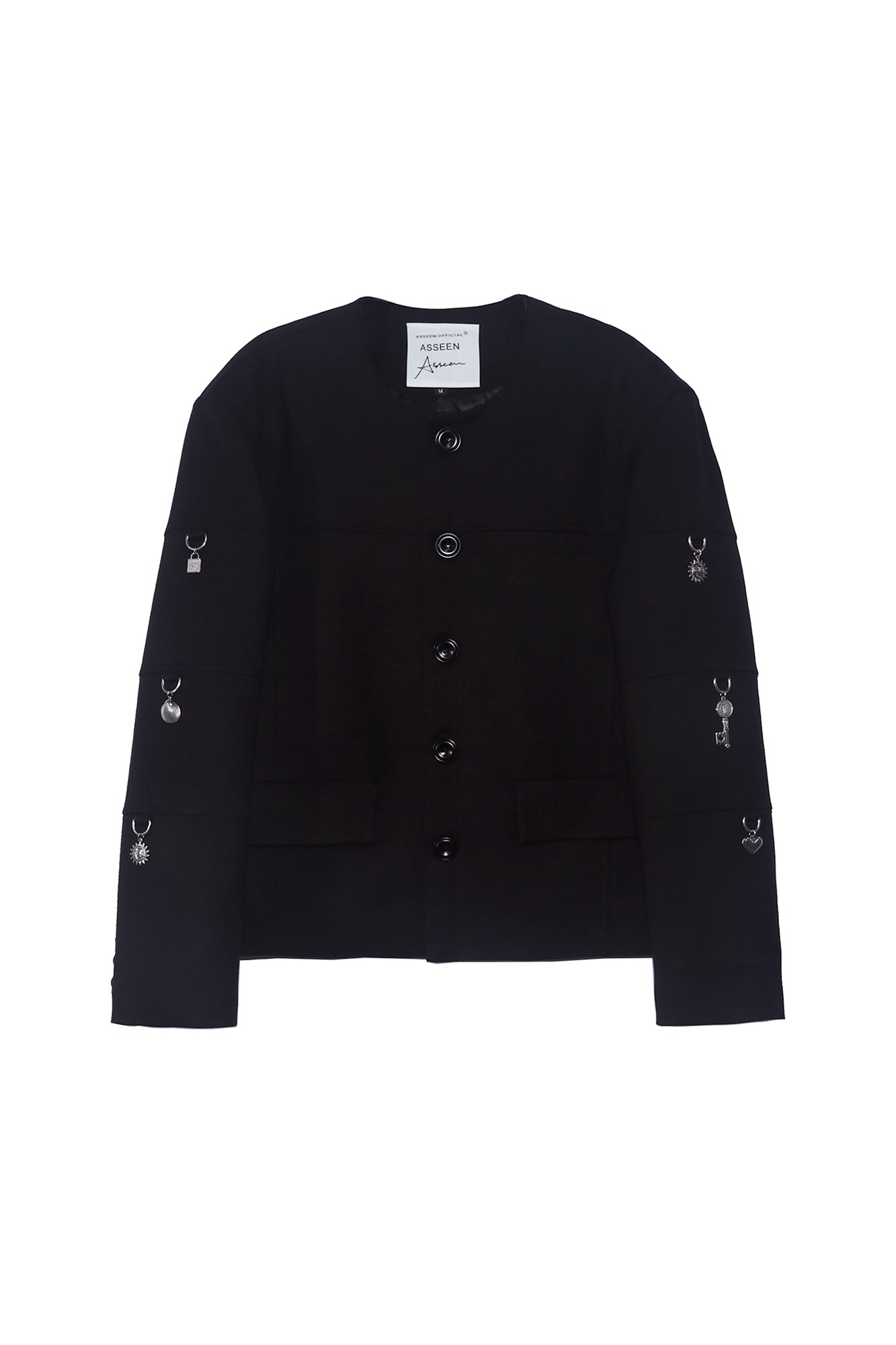 ASSEEN Padded-Shoulder Charm Jacket