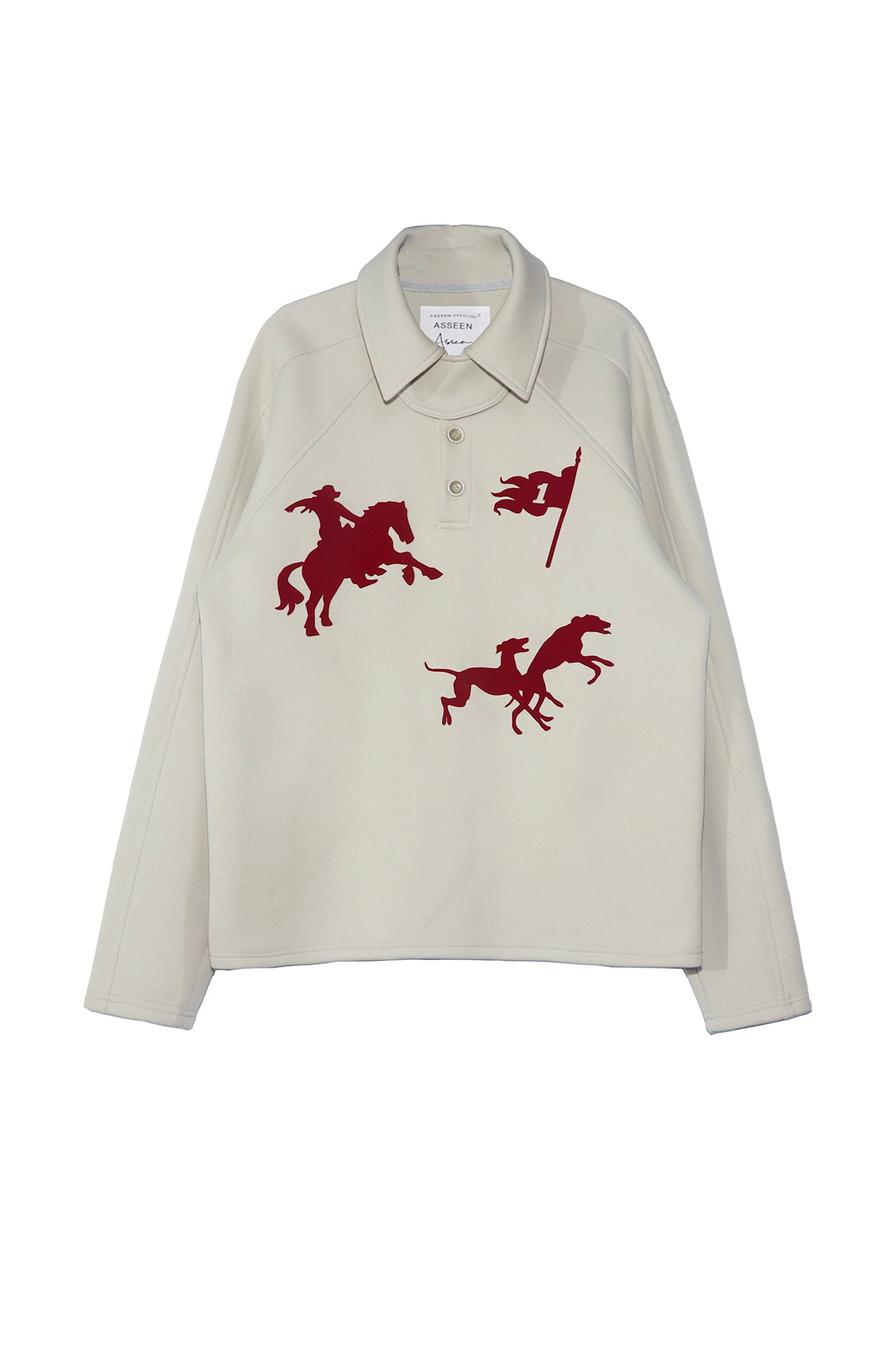 ASSEEN Cowboy Graphic Polo Sweatshirt
