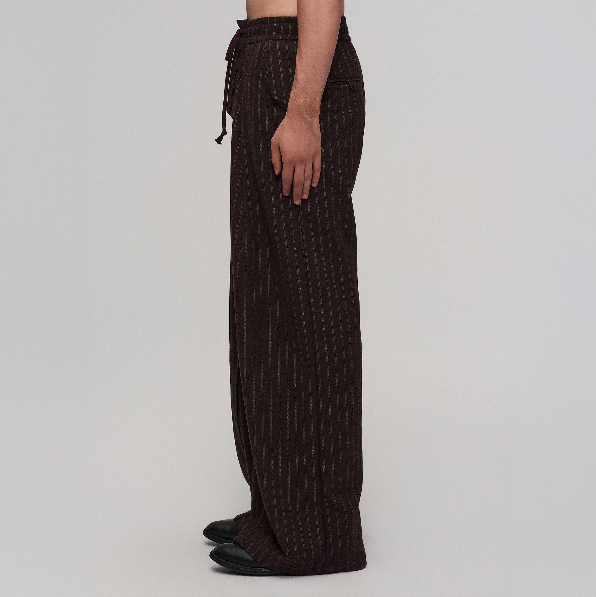 ILNya Nieternite Nifutur Wool-Blend Pinstripe Wide-Leg Pants
