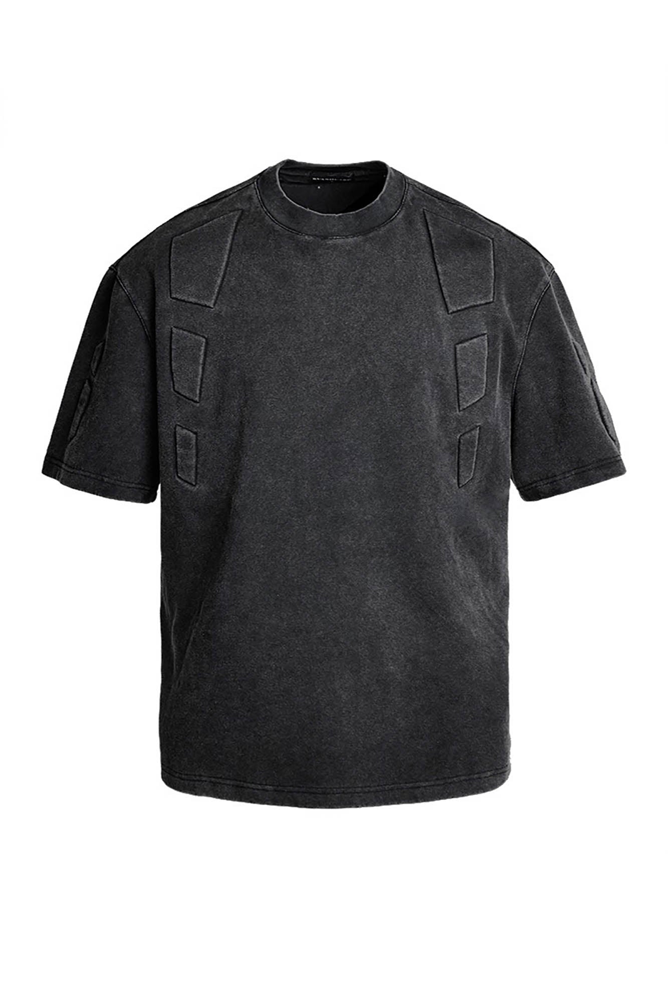 SSIN7 Armored Padded-Panel Washed T-Shirt, premium urban and streetwear designers apparel on PROJECTISR.com, SSIN7