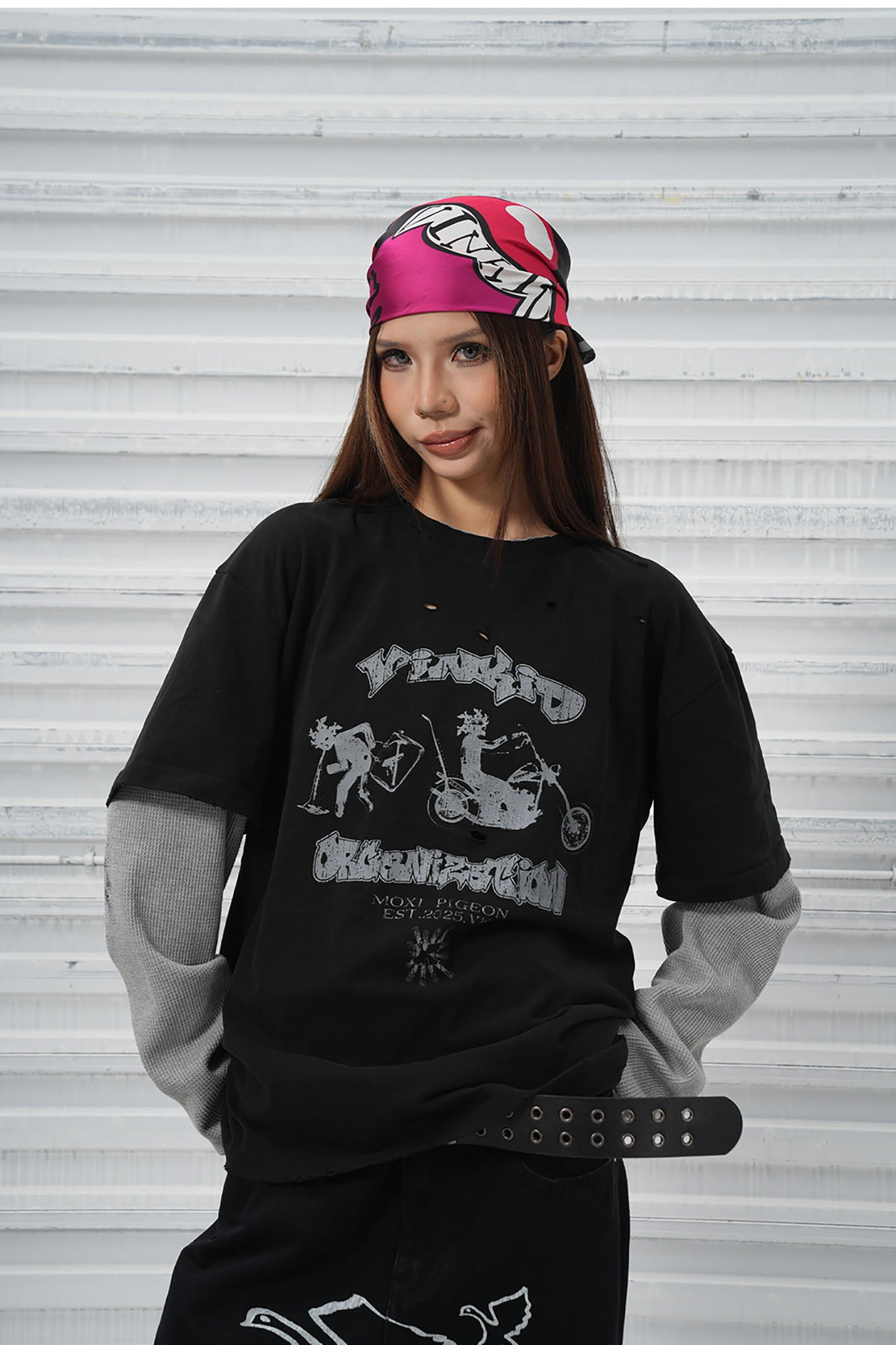 VINKID Stacked Sleeve Graphic Long-Sleeve Tee, premium urban and streetwear designers apparel on PROJECTISR.com, VINKID