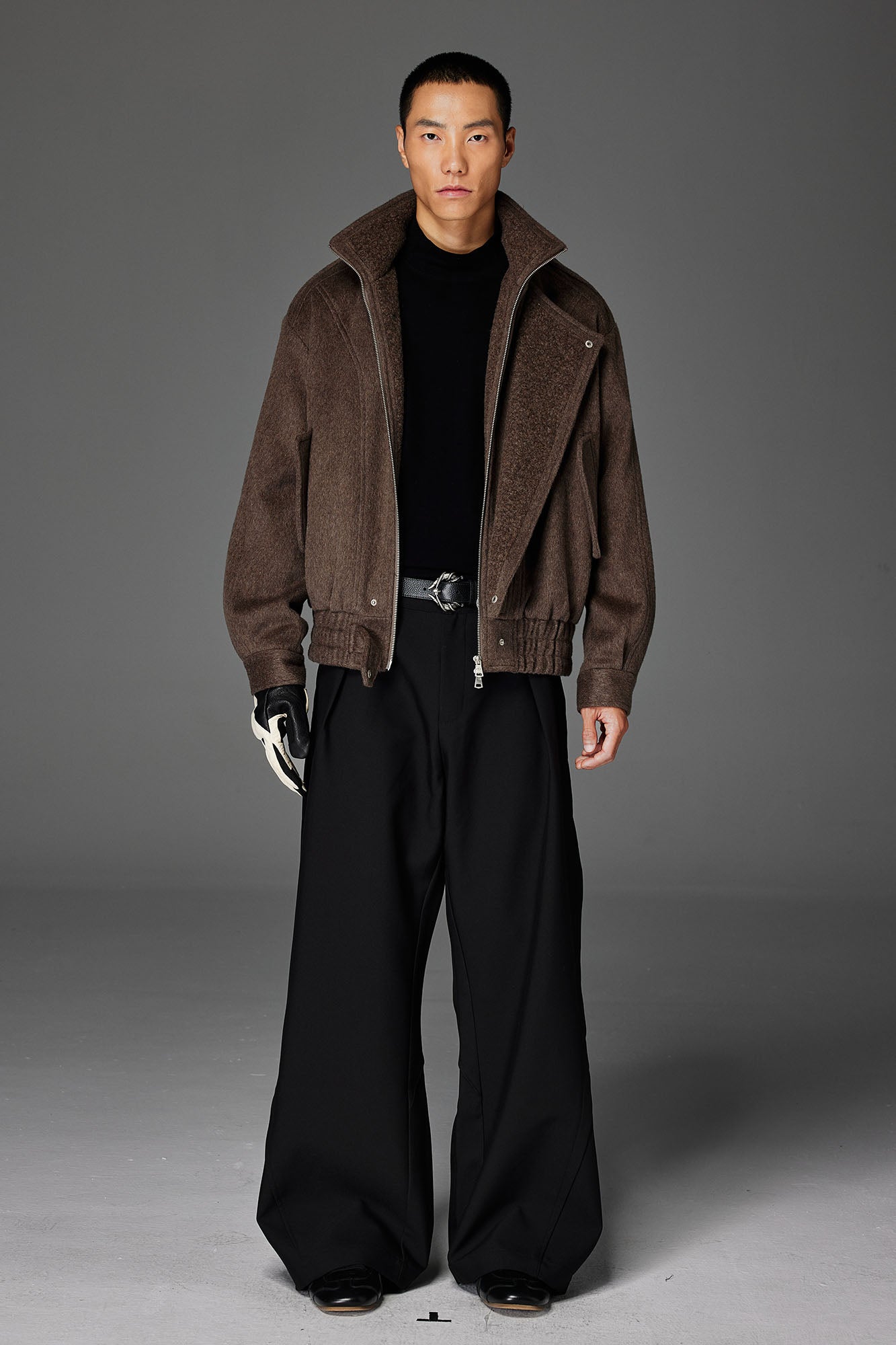 CATSSTAC Asymmetric Placket Flap Pockets Jacket