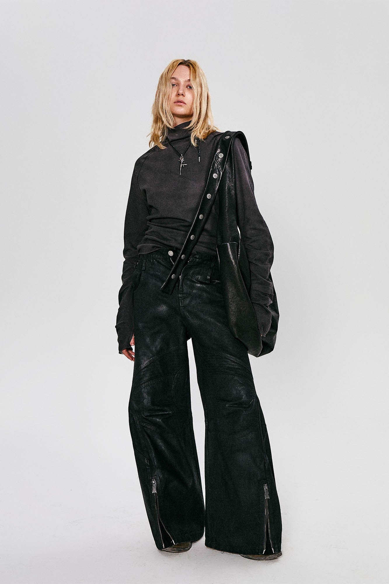 FLYERRER High Neck Slim-Fit Long-Sleeve Tee, premium urban and streetwear designers apparel on PROJECTISR.com, FLYERRER