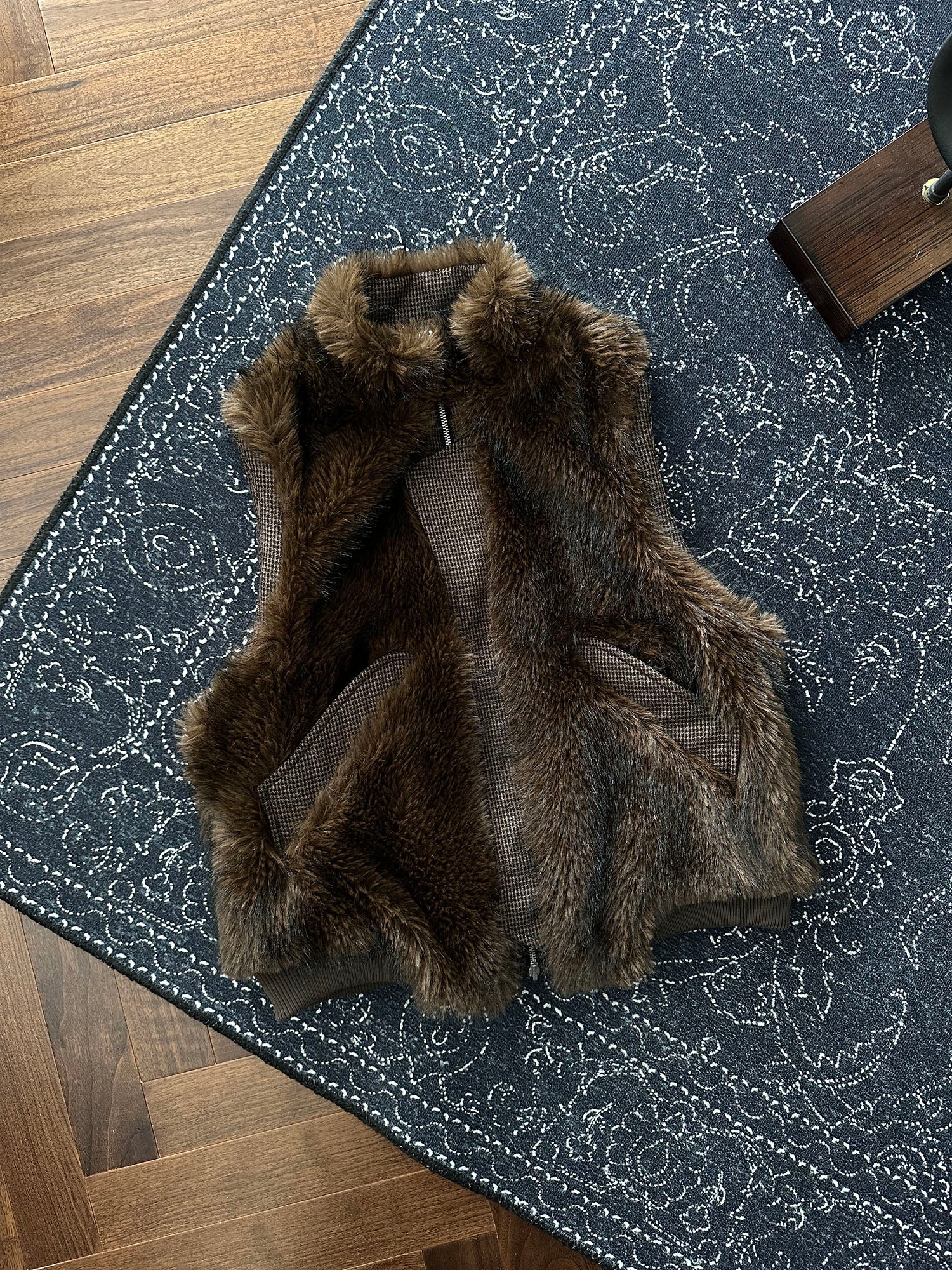 CATSSTAC Reversible Plaid Faux Fur Vest, premium urban and streetwear designers apparel on PROJECTISR.com, PROJECTISR US