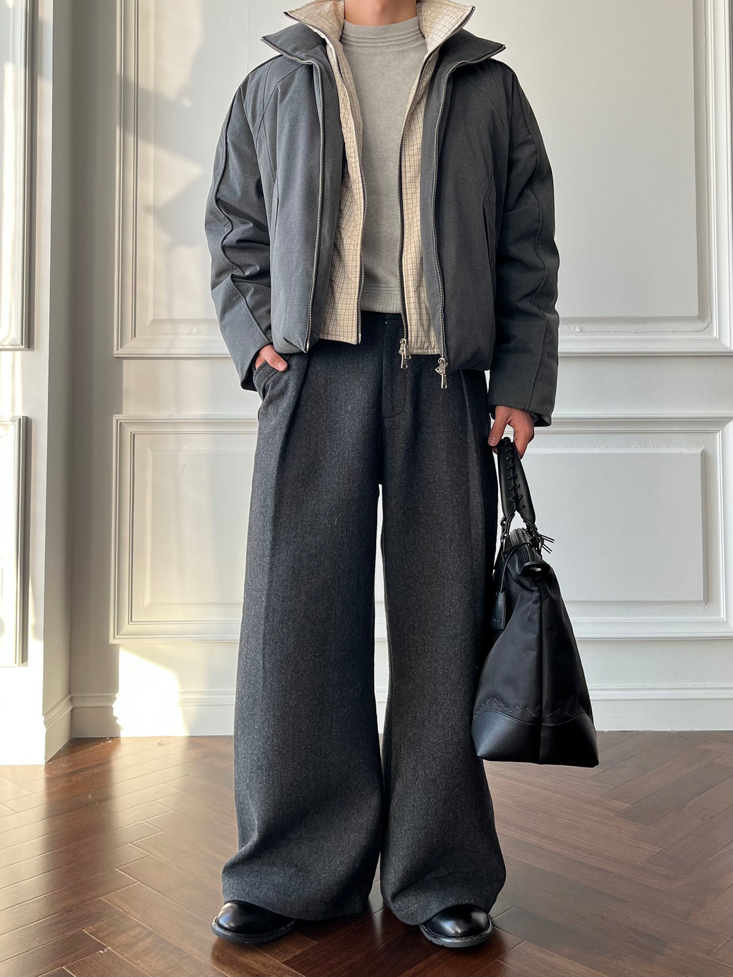 CATSSTAC Plaid Layered Down Jacket