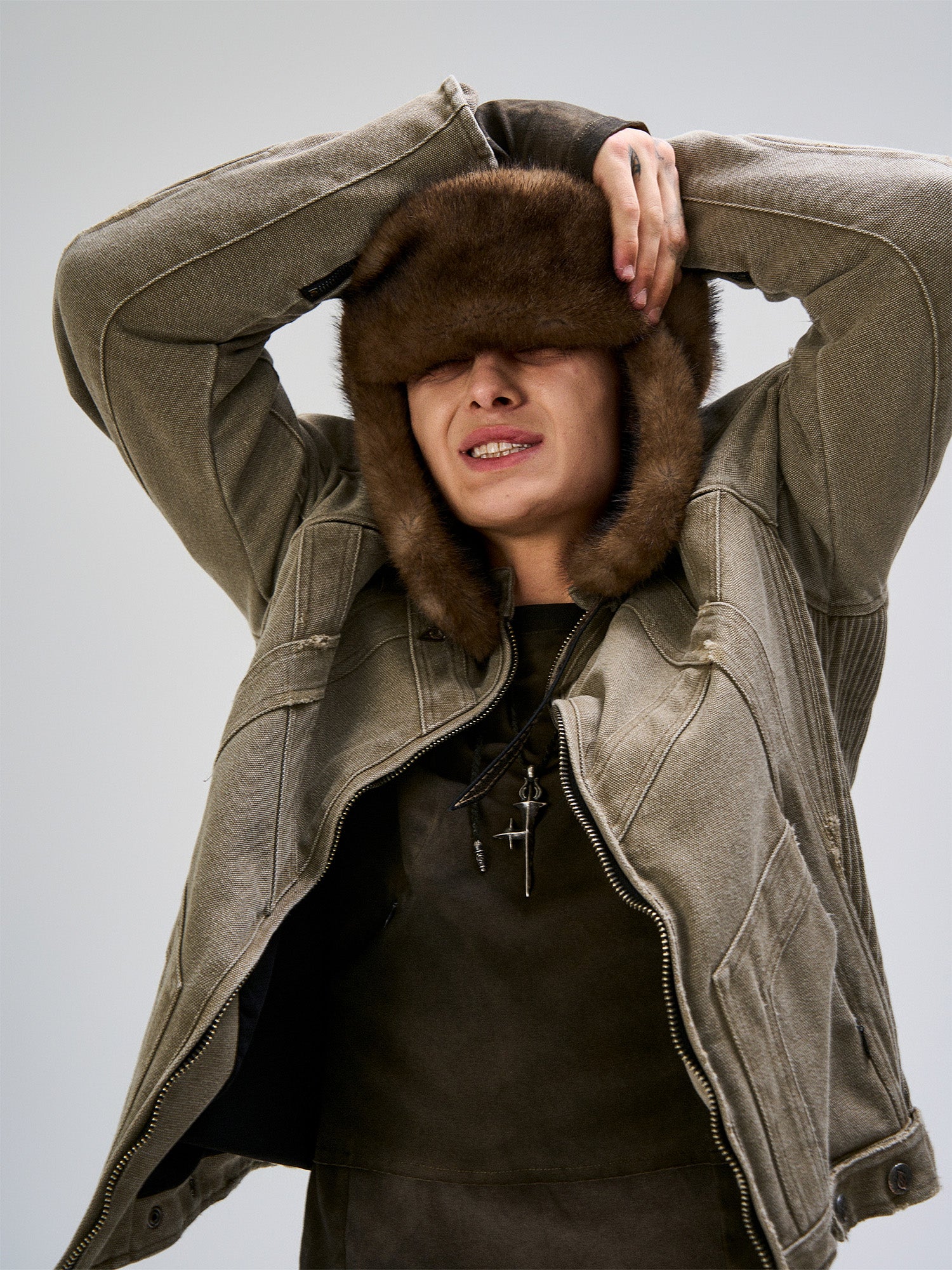 FLYERRER Panel Armor Moto Canvas Jacket, premium urban and streetwear designers apparel on PROJECTISR.com, FLYERRER