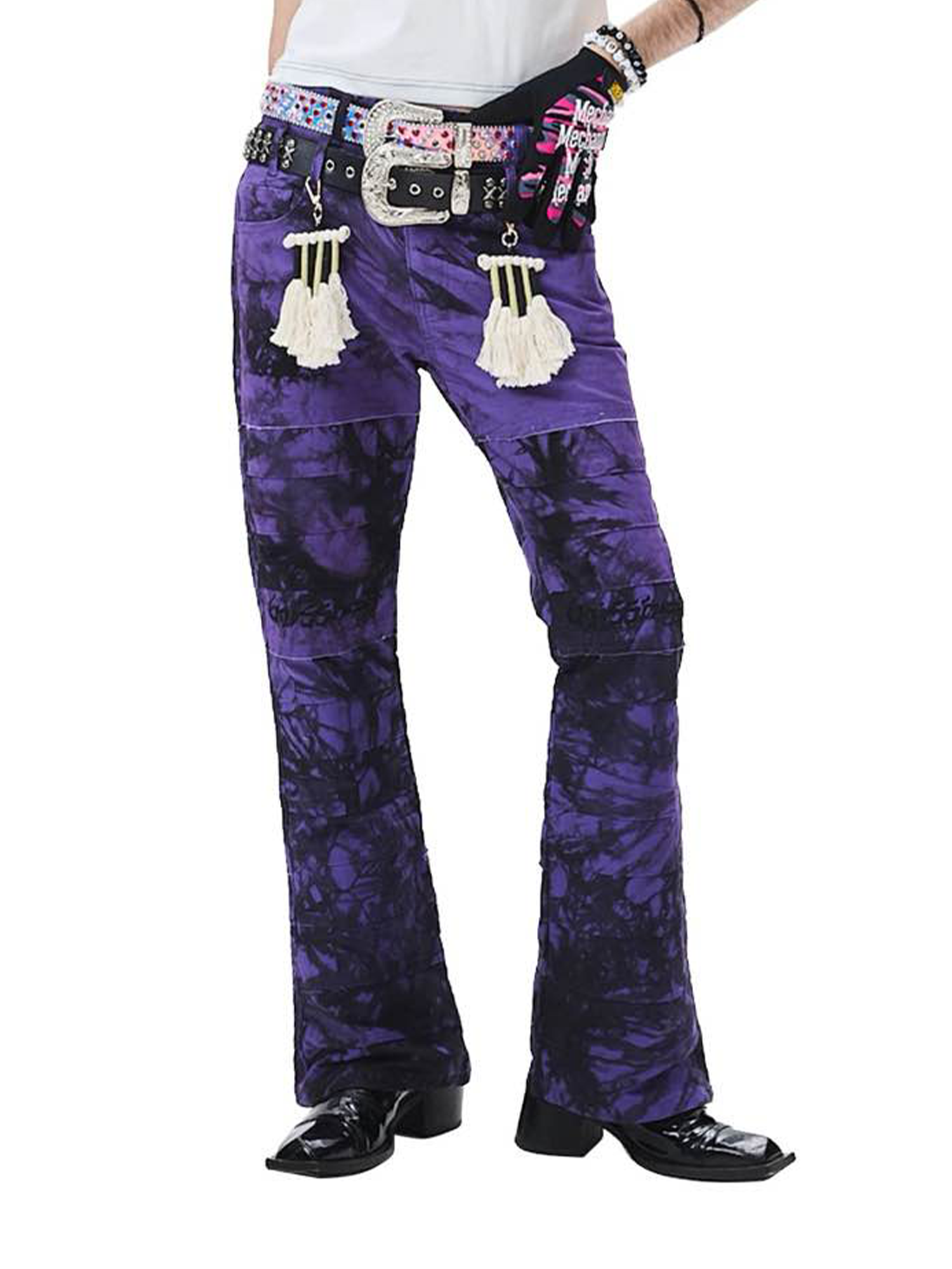 ERISSTOFF Tie-Dye Dual-Waist Flared Jeans