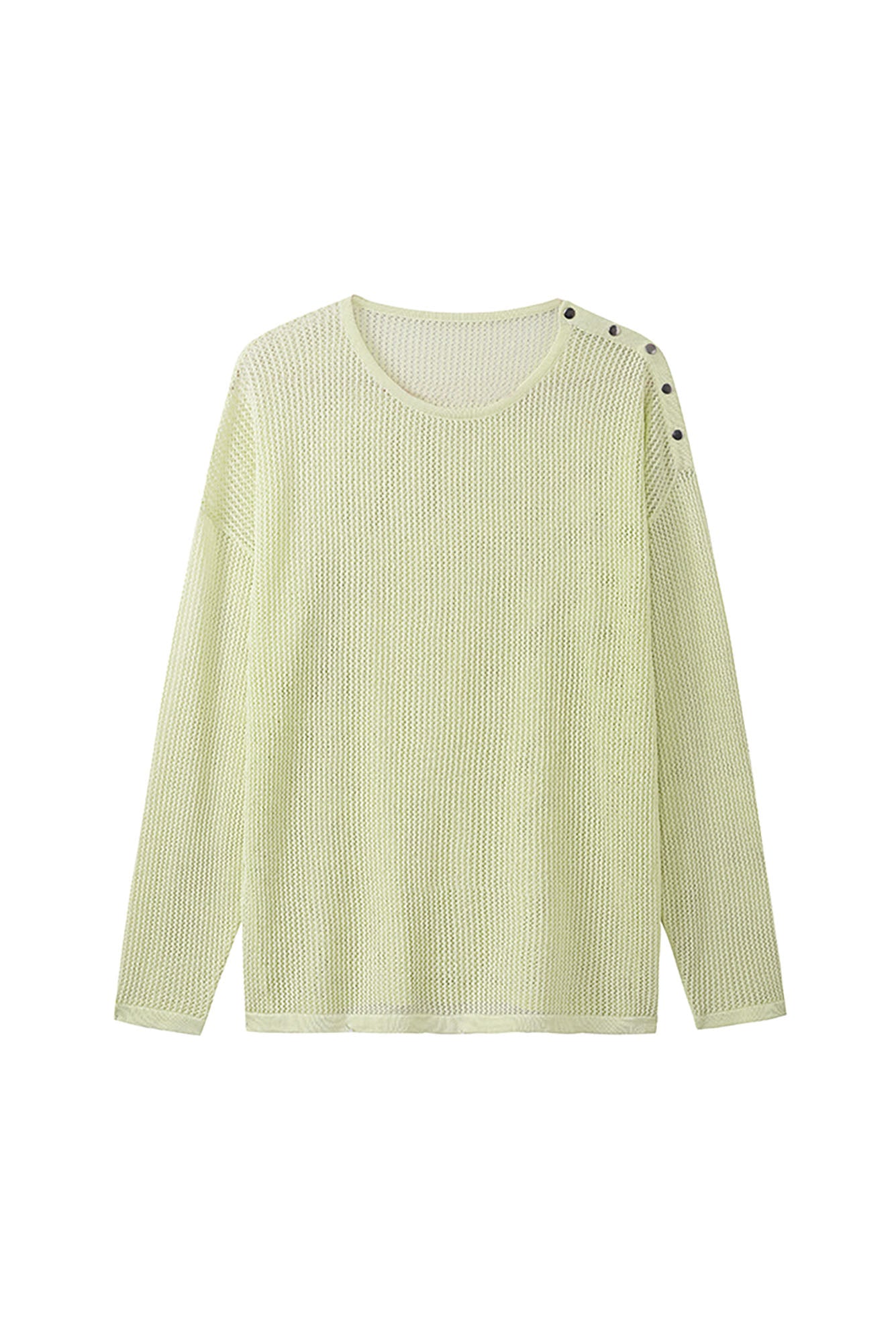 JIECHI Snap-Shoulder Open-Knit Sweater, premium urban and streetwear designers apparel on PROJECTISR.com, JIECHI
