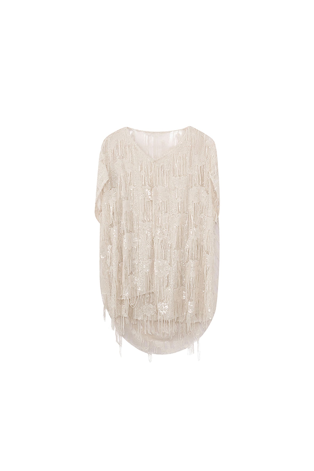 JIECHI Fringed Sequin Embroidered Hooded Poncho, premium urban and streetwear designers apparel on PROJECTISR.com, JIECHI