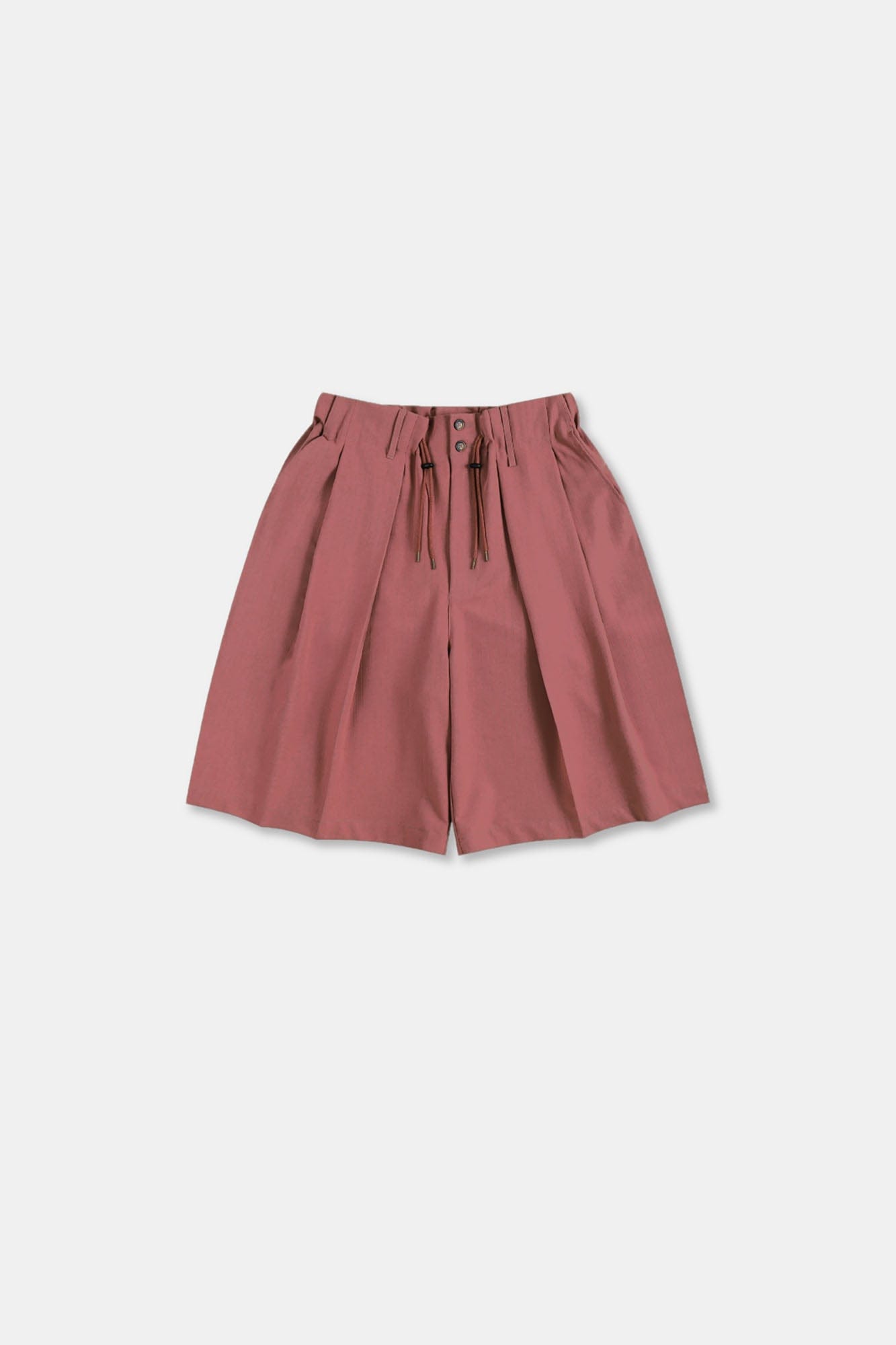 UNLIMITED MOTE Pleated Wide-Leg Drawstring Shorts Rose Pink, premium urban and streetwear designers apparel on PROJECTISR.com, UNLIMITED MOTE